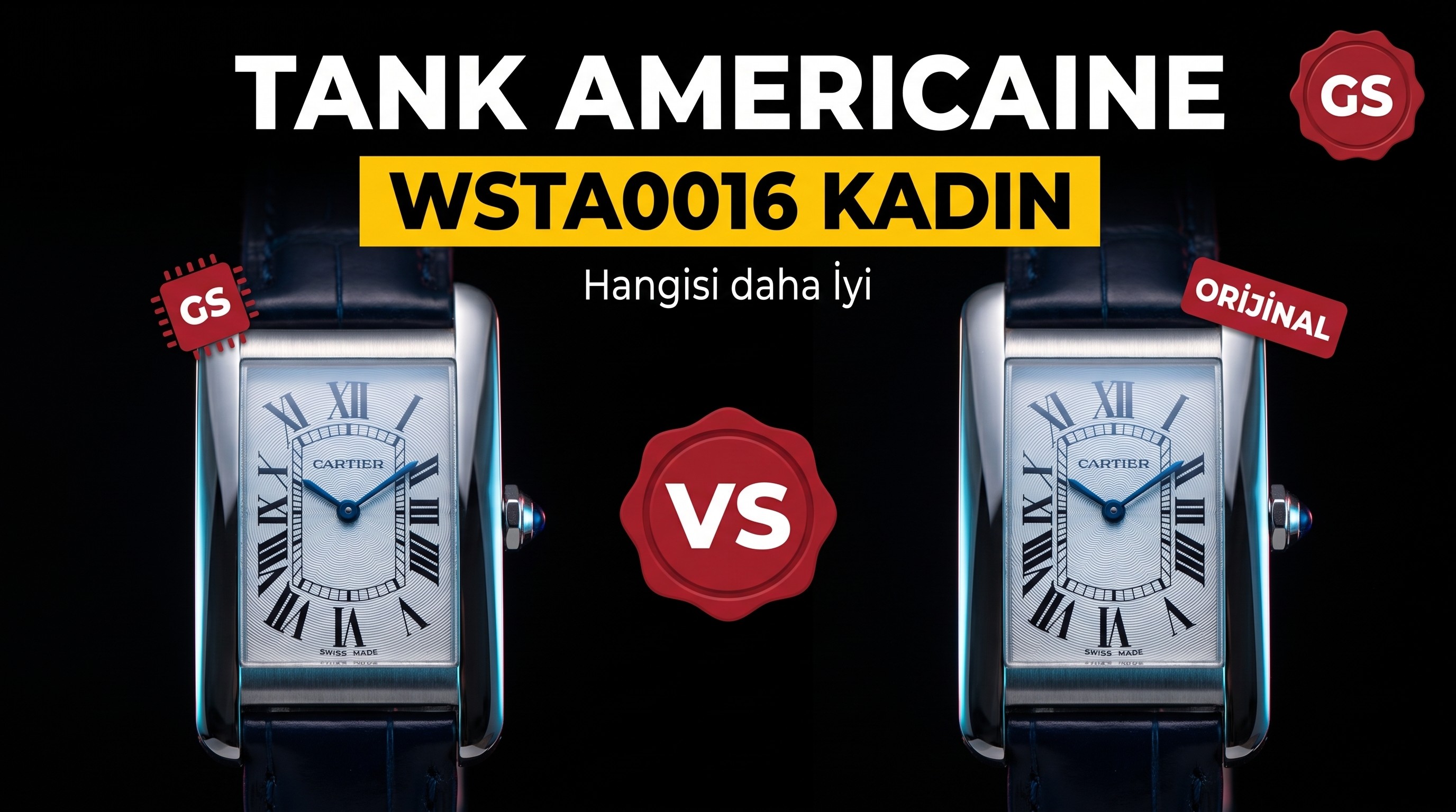 Gerçek-replika karşılaştırması: GS Factory Cartier Tank Américaine WSTA0016 kadın İsviçre kuvars mekanizmalı replika saat ile orijinali arasındaki fark nerede? Bu fabrika nasıl?
