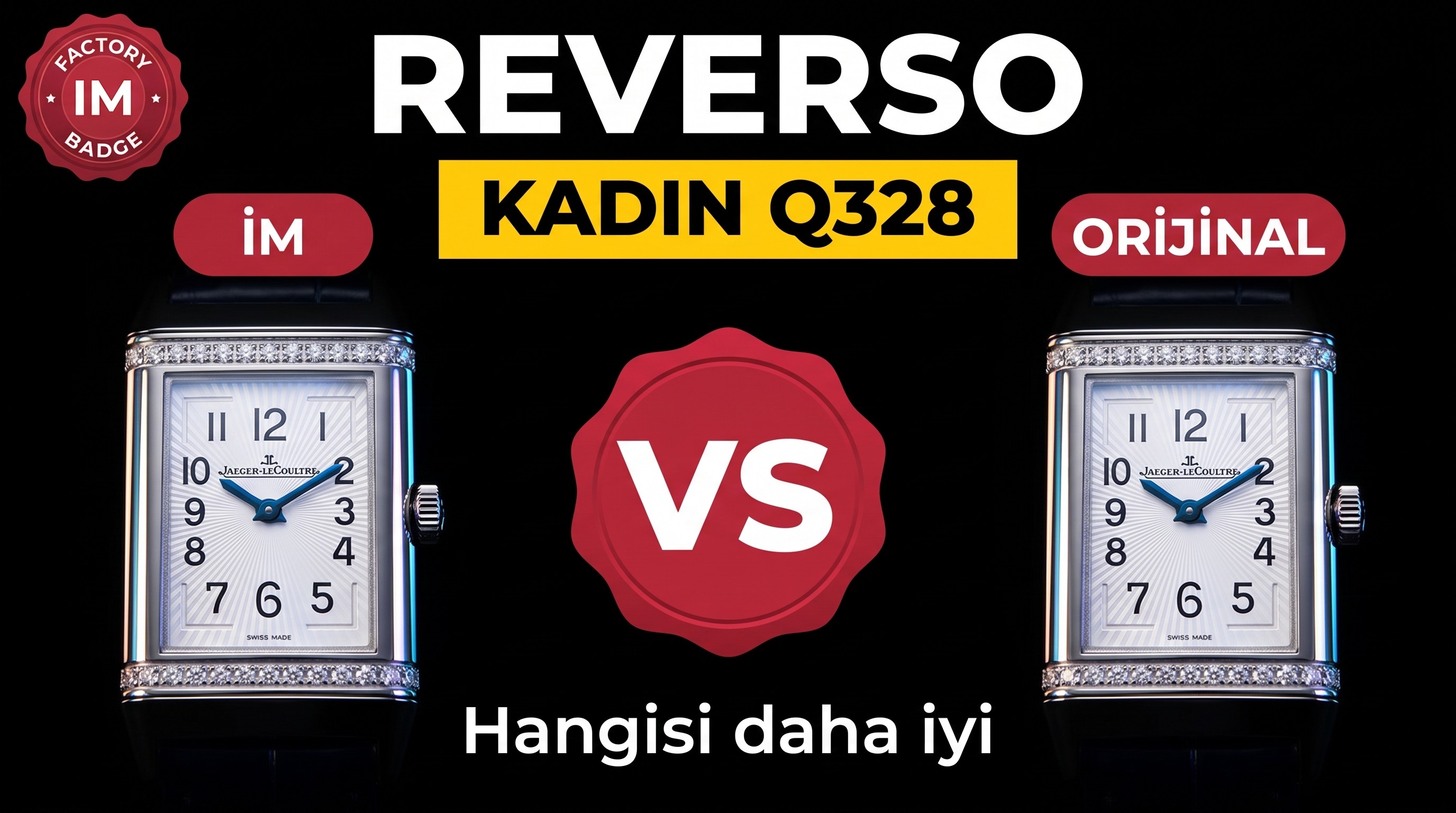 Gerçek-replika karşılaştırması: IM Factory Jaeger-LeCoultre Reverso kadın replika saat Q3288420
