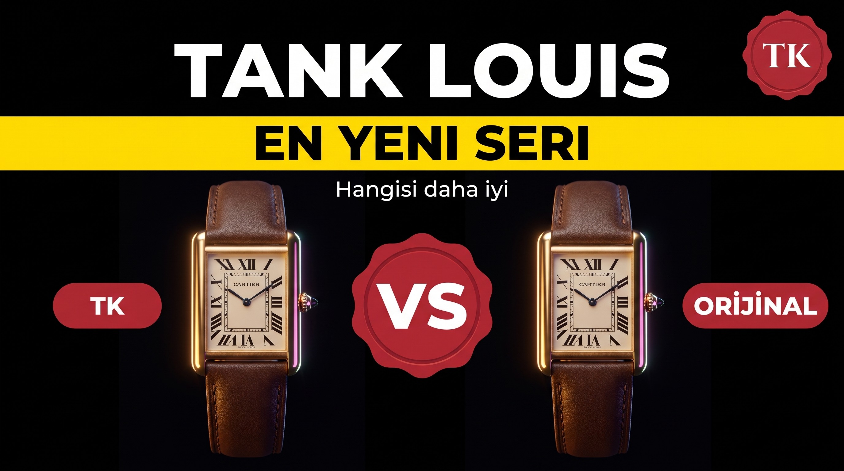 Gerçek-replika karşılaştırması incelemesi: TK Factory Cartier Tank en yeni Tank Louis serisi replika, orijinaliyle karşıya