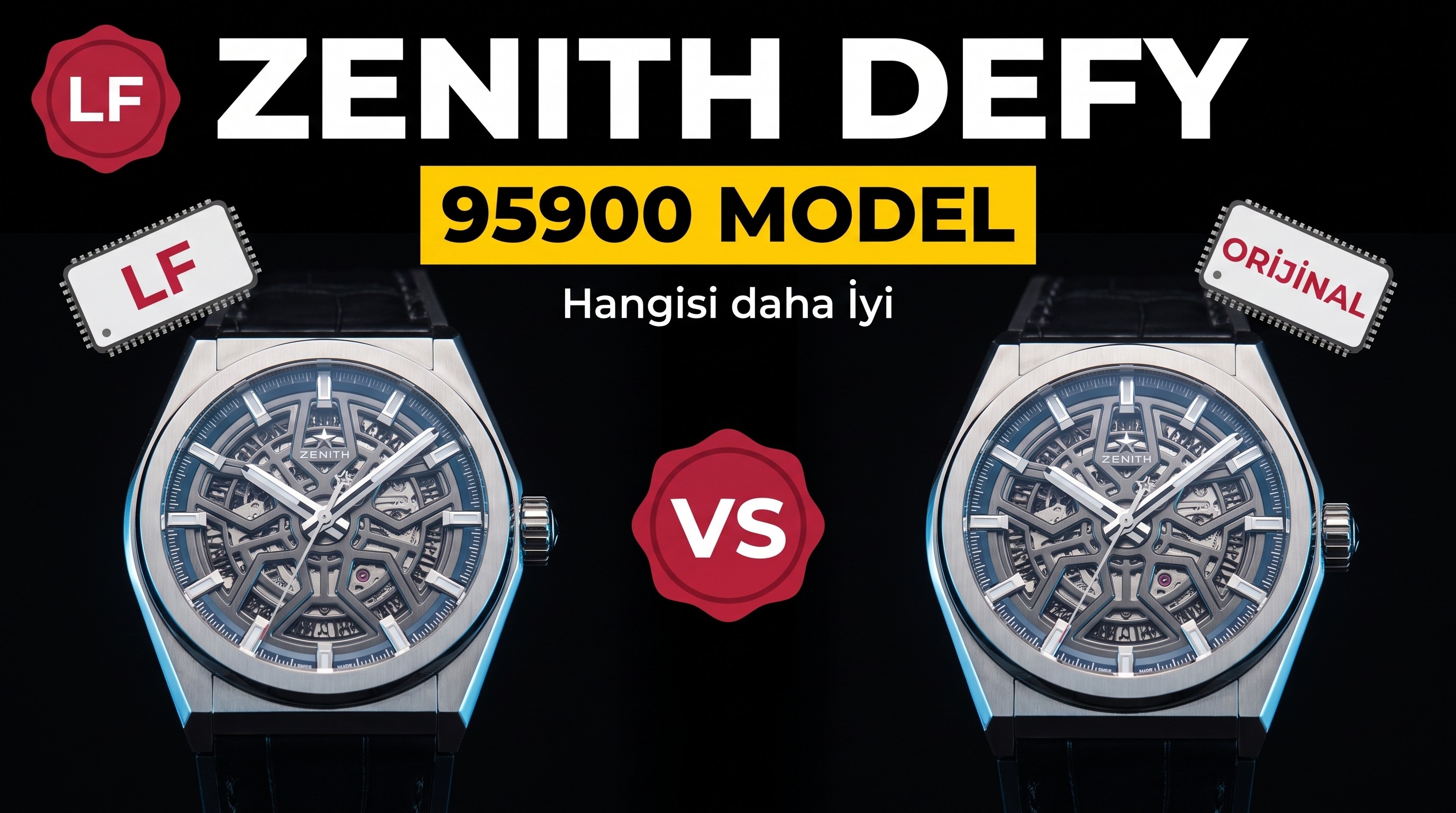 Gerçek-replika karşılaştırması: LF Factory ZENITH DEFY serisi 95.9000.670/78.R584 kol saati