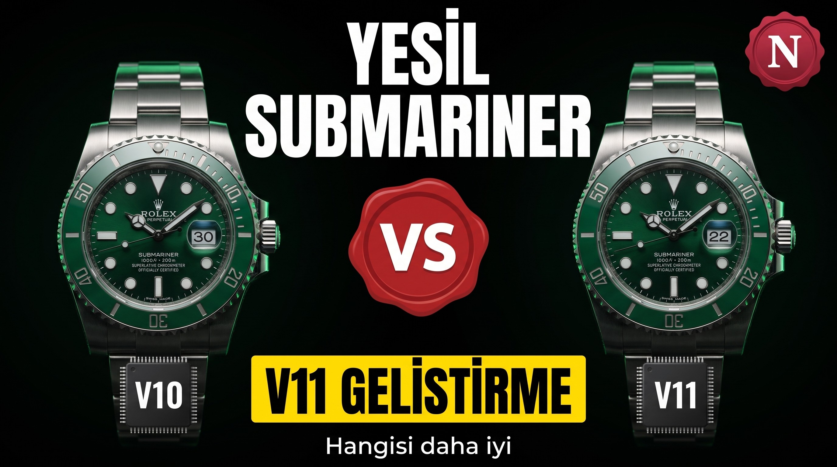 Gerçek-replika karşılaştırması: N Factory V11 Rolex yeşil su hayaleti, V10'a göre hangi noktalarda geliştirildi?