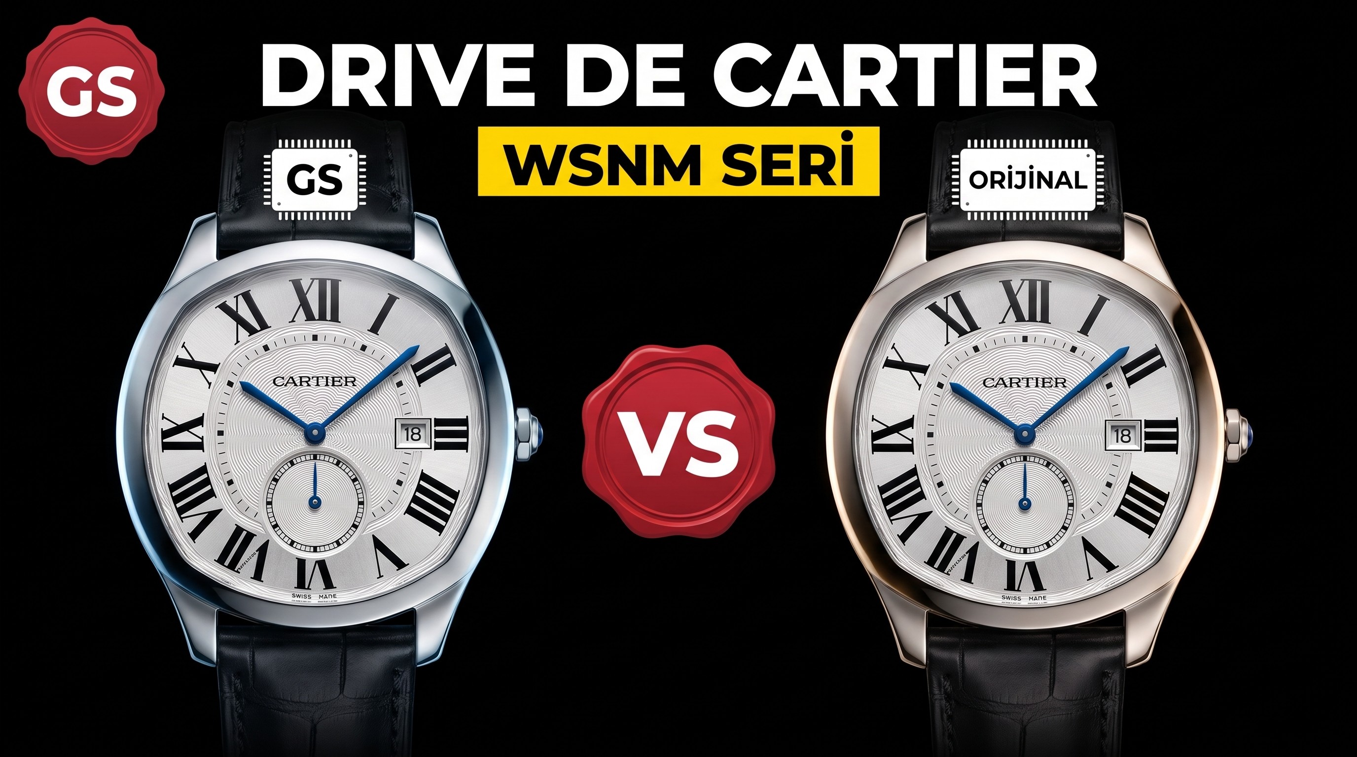 Gerçek-replika karşılaştırması, orijinal incelemesi: GS Factory Cartier Drive de serisi WSNM0004 replika saat ne kadar? Kalitesi iyi mi?