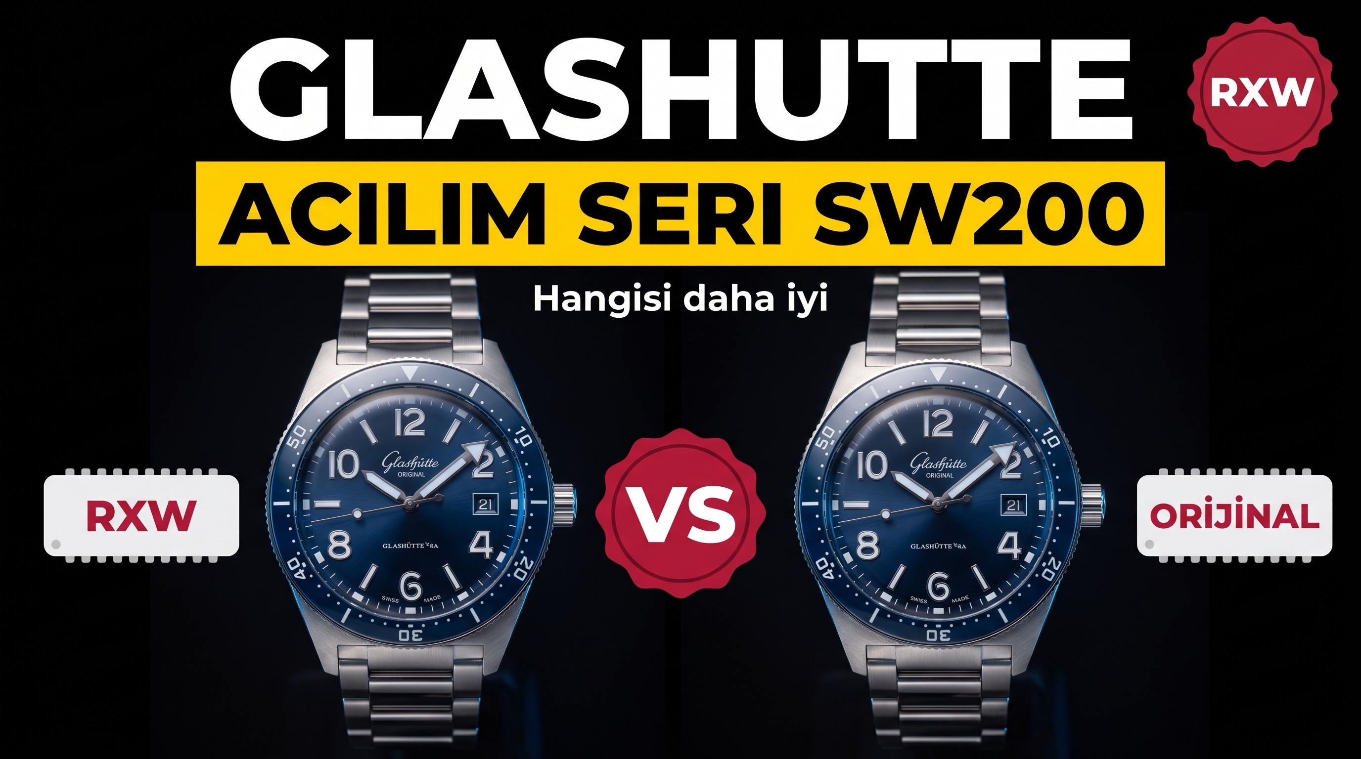 Gerçek-replika karşılaştırması: RXW Factory Glashütte Original açılım serisi, İsviçre SW200 mekanizmalı