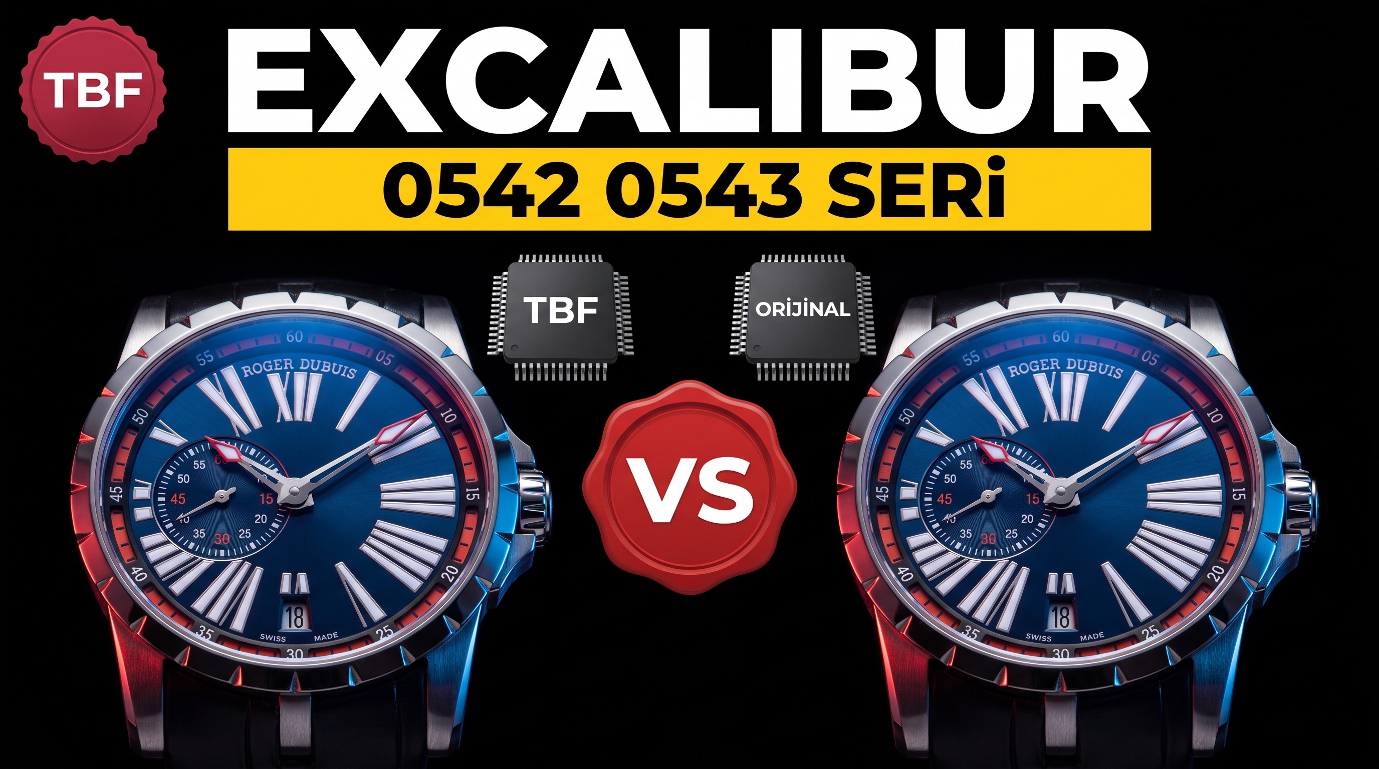 Gerçek-replika karşılaştırması: TBF Factory Roger Dubuis Excalibur serisi 0542 (0543) kol saati