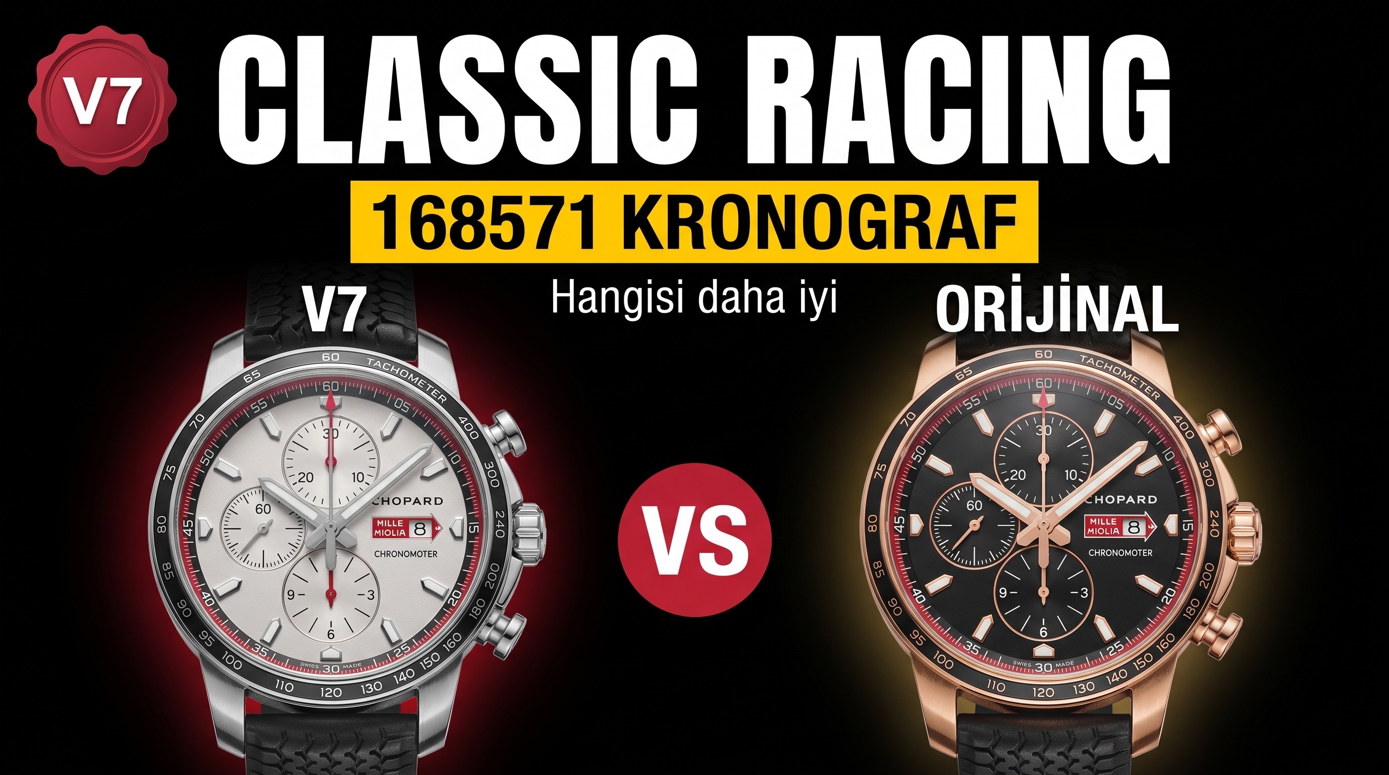 Gerçek-replika karşılaştırması: V7 Factory Chopard Classic Racing serisi 168571-3004 kronograf saatin işçiliği iyi mi?
