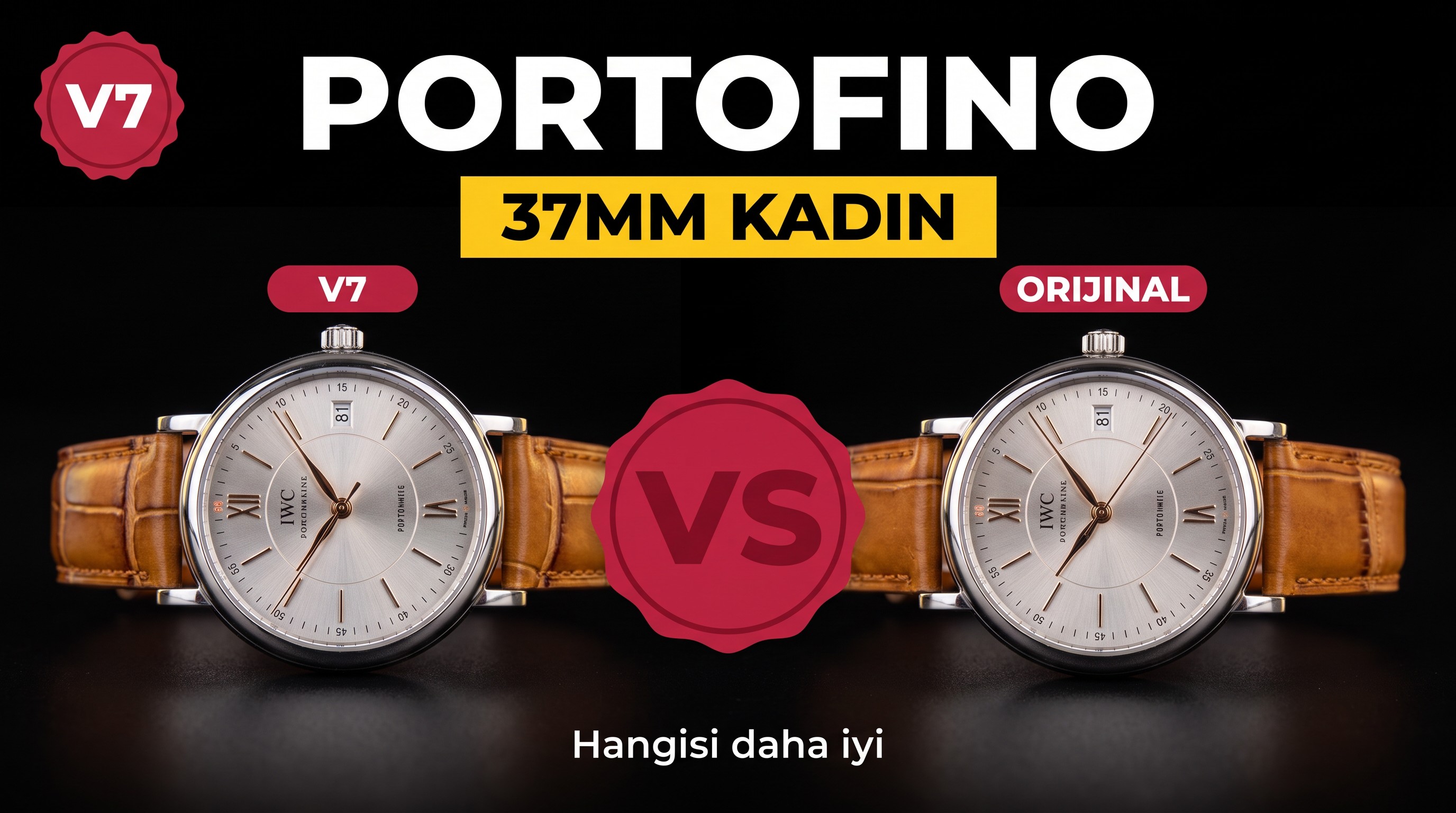 Gerçek-replika karşılaştırması: V7 Factory IWC kadın Portofino 37 mm saat incelemesi