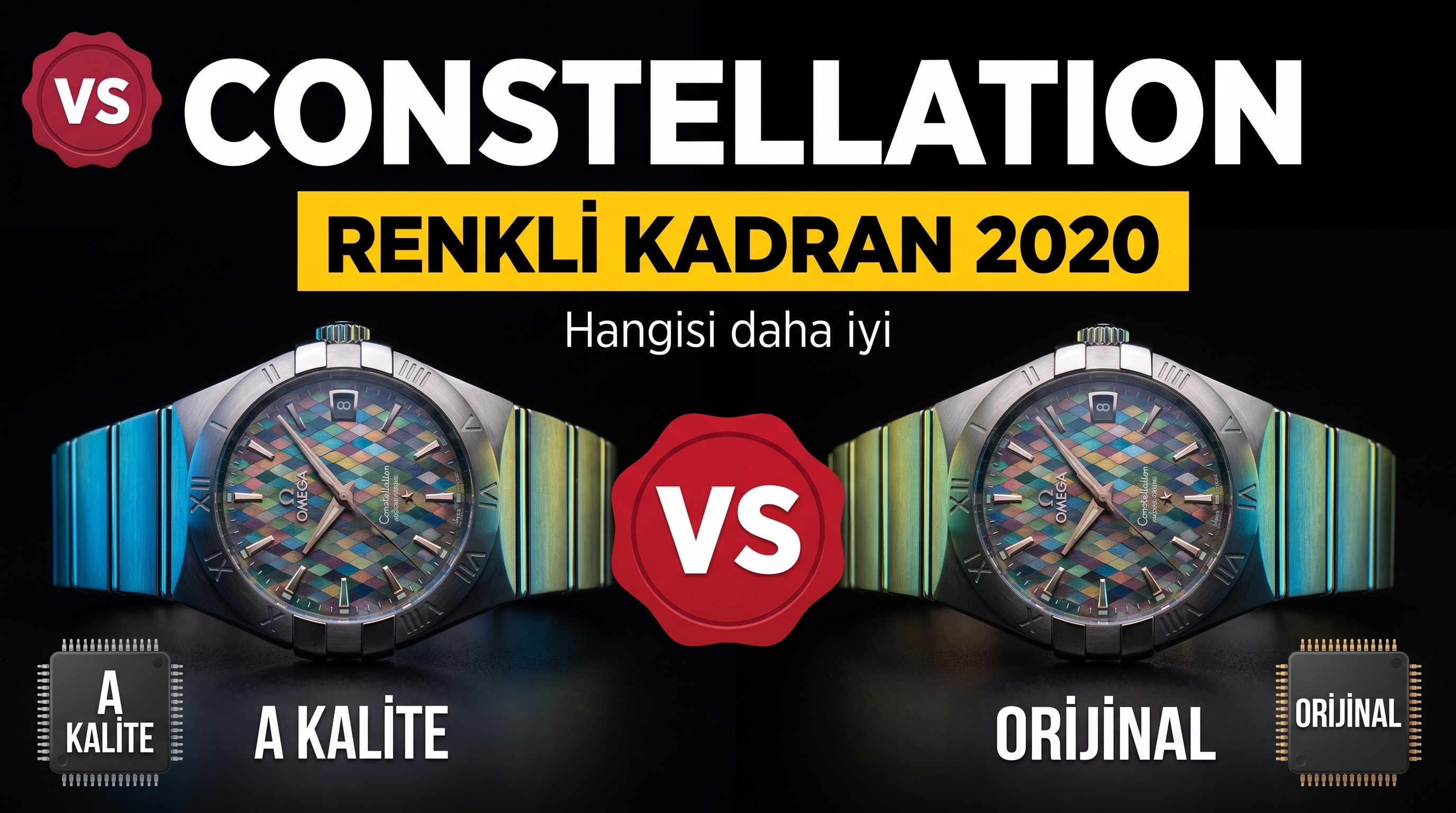 Gerçek-Replika Karşılaştırması: VS Factory Omega Constellation 2020 Yeni Renkli Kadran İncelemesi