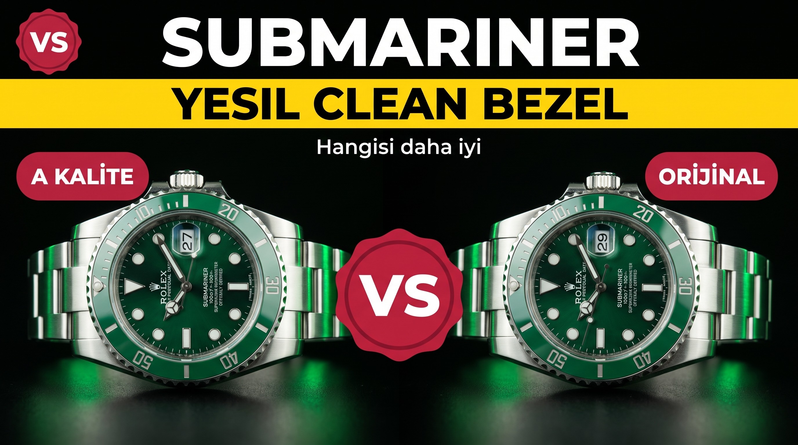 Gercek Replika Karsilastirmasi vs Factory Rolex...