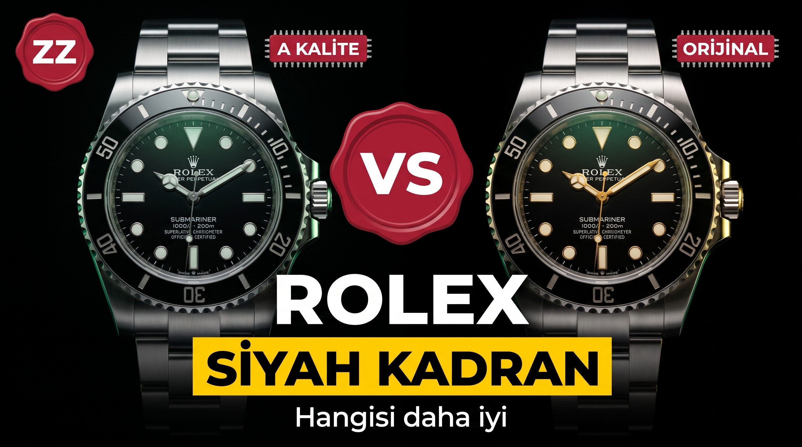 Gerçek-replika karşılaştırması: ZZ Factory AR Factory NAIL ve N Factory Rolex siyah su hayaleti replika saatiyle orijinalin en detaylı görselli incelemesi