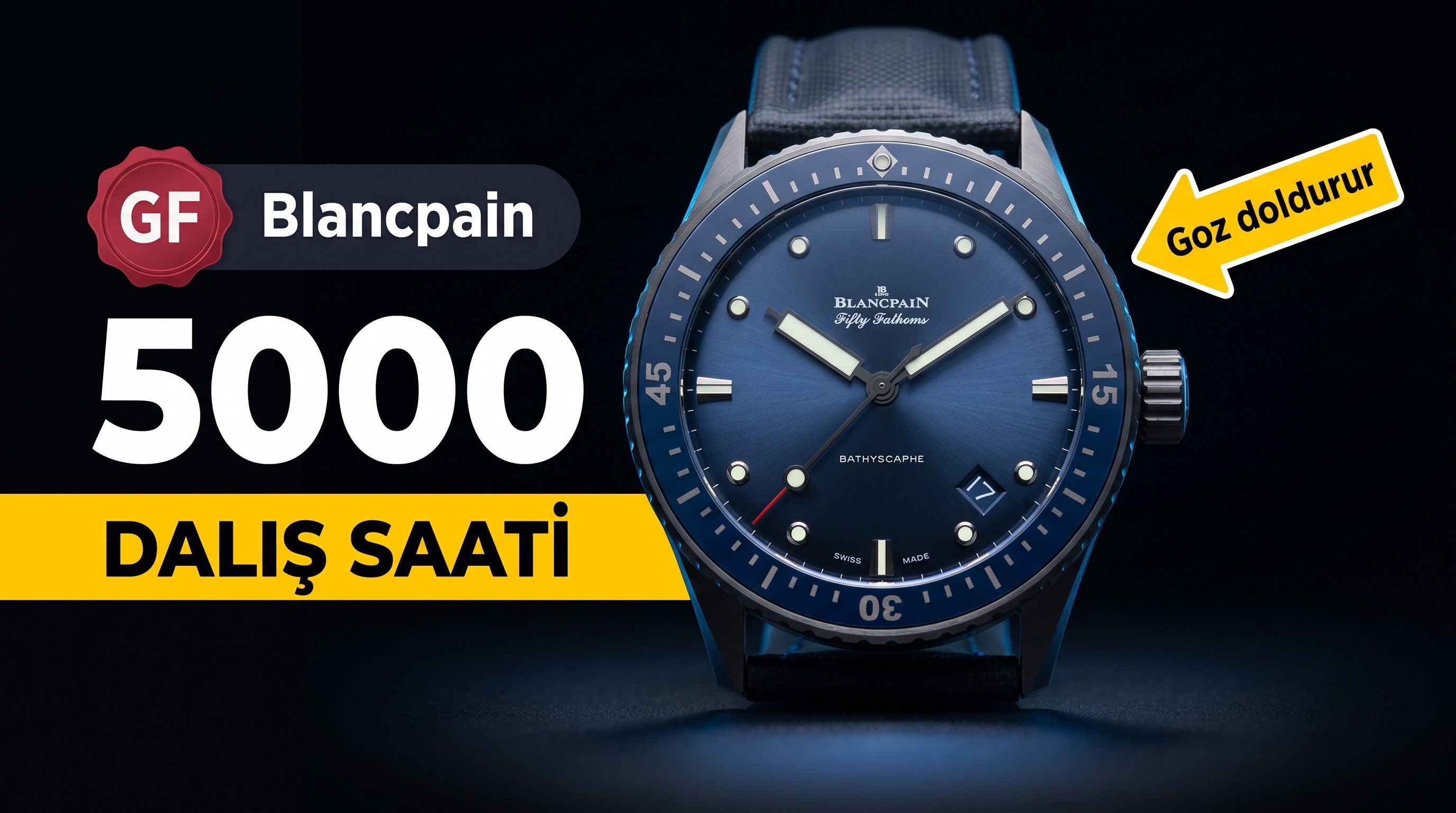 GF Factory Blancpain Fifty Fathoms 5000-0240-O52A Saat (Seramik Kasa)
