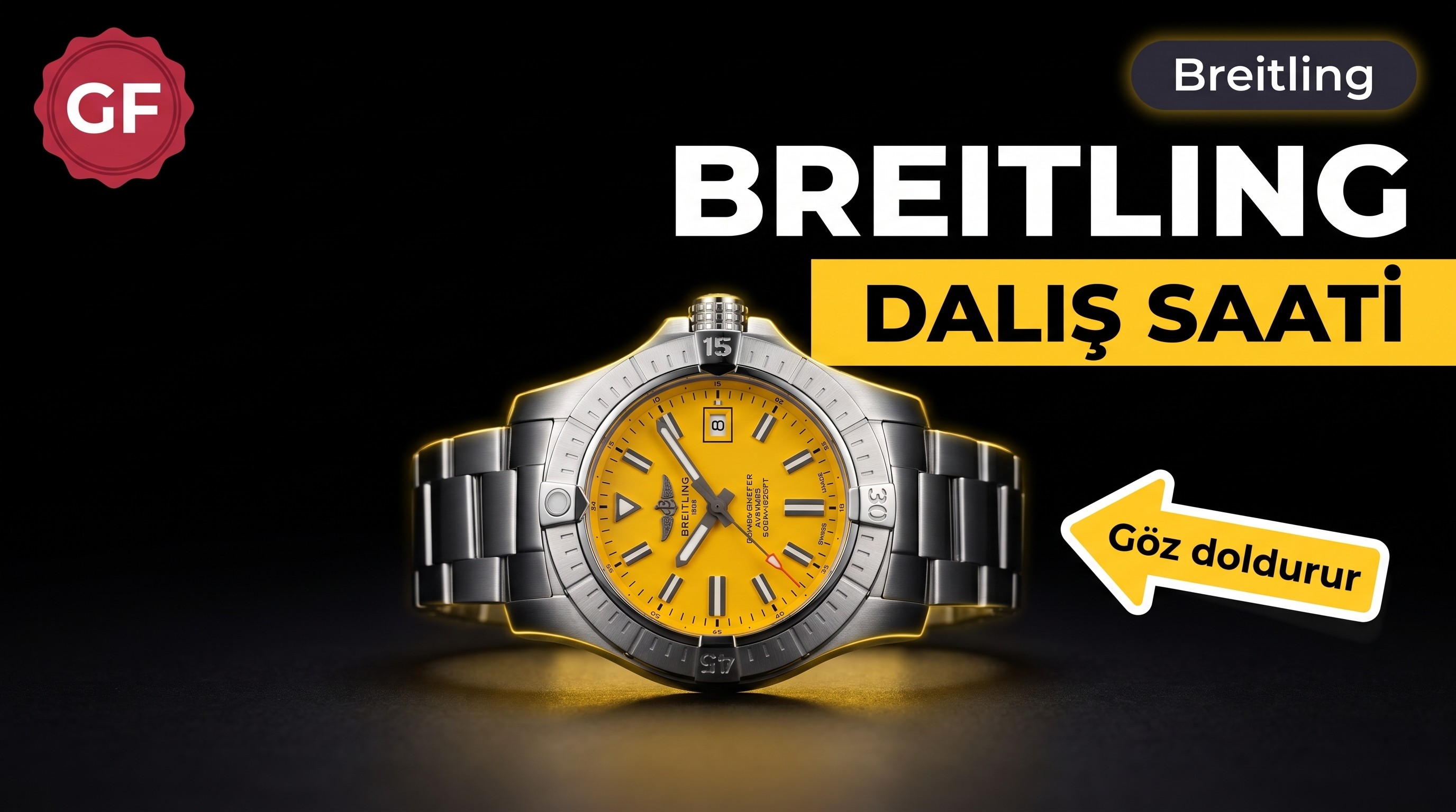 GF Factory Breitling Avenger Seawolf serisi (sarı kadranlı) saat incelemesi