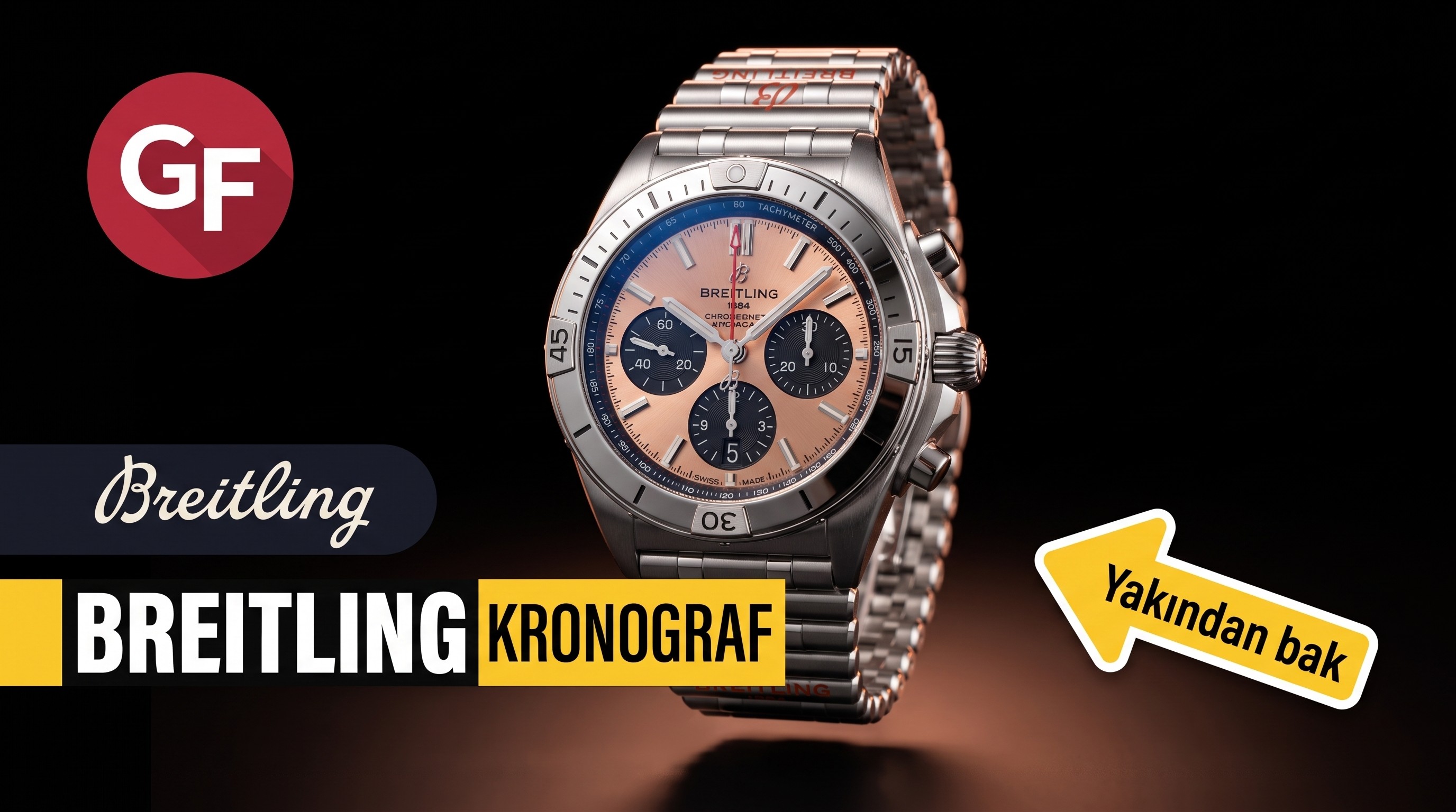 GF Factory Breitling B01 Kronograf serisi kol saati (bakır rengi kadran) incelemesi