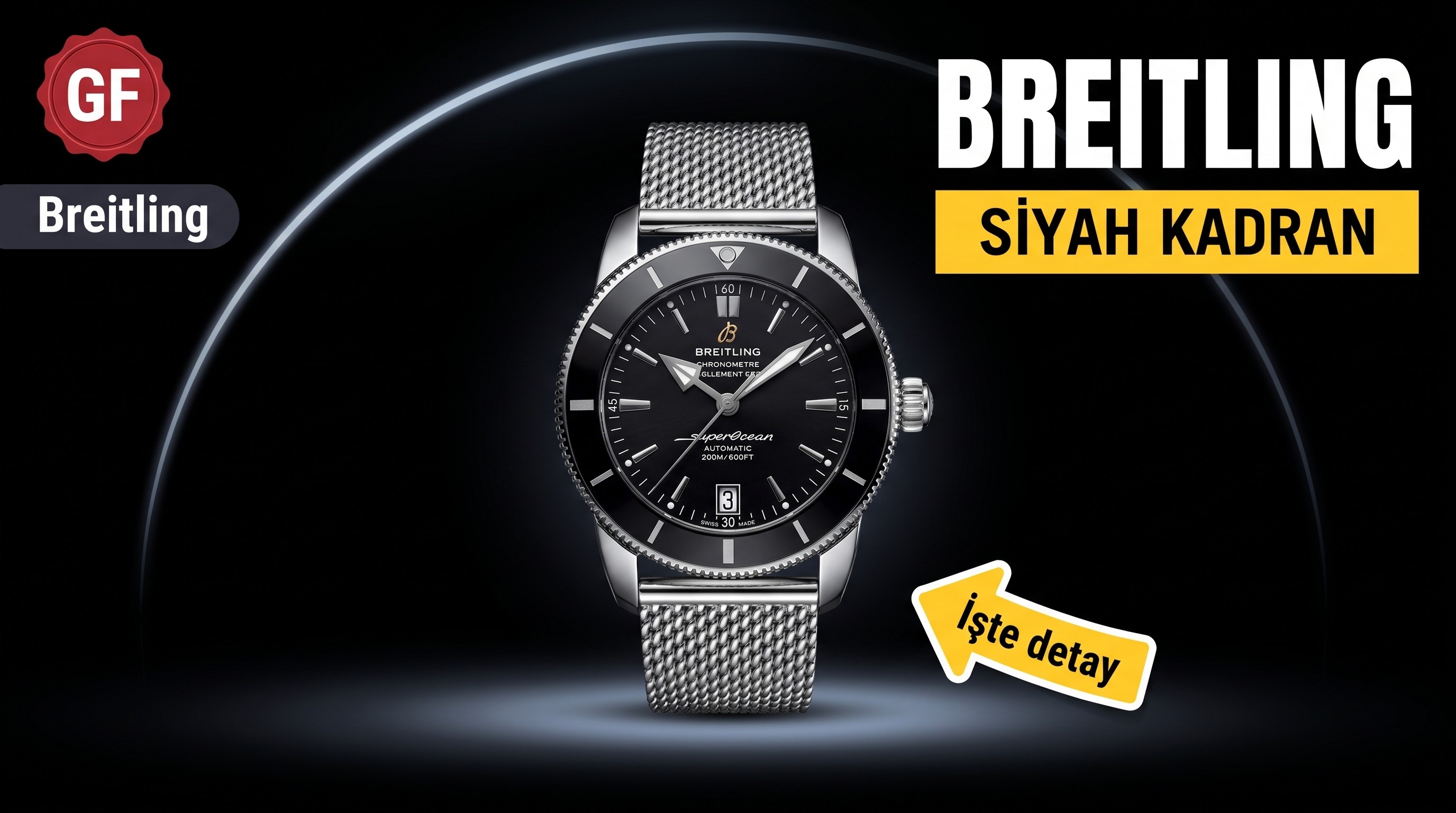 GF Factory Breitling Superocean Heritage (Siyah Kadran) Saat İncelemesi