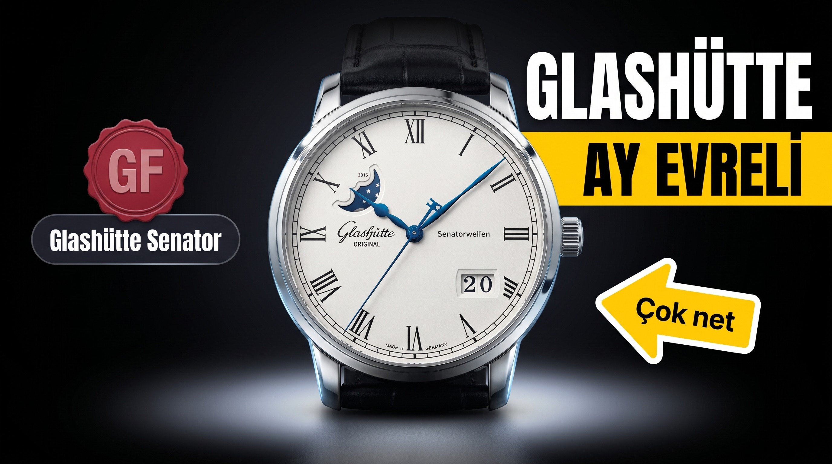 GF Factory Glashütte Original Senator Büyük Tarih Ay Evreli Kol Saati İşçilik İncelemesi