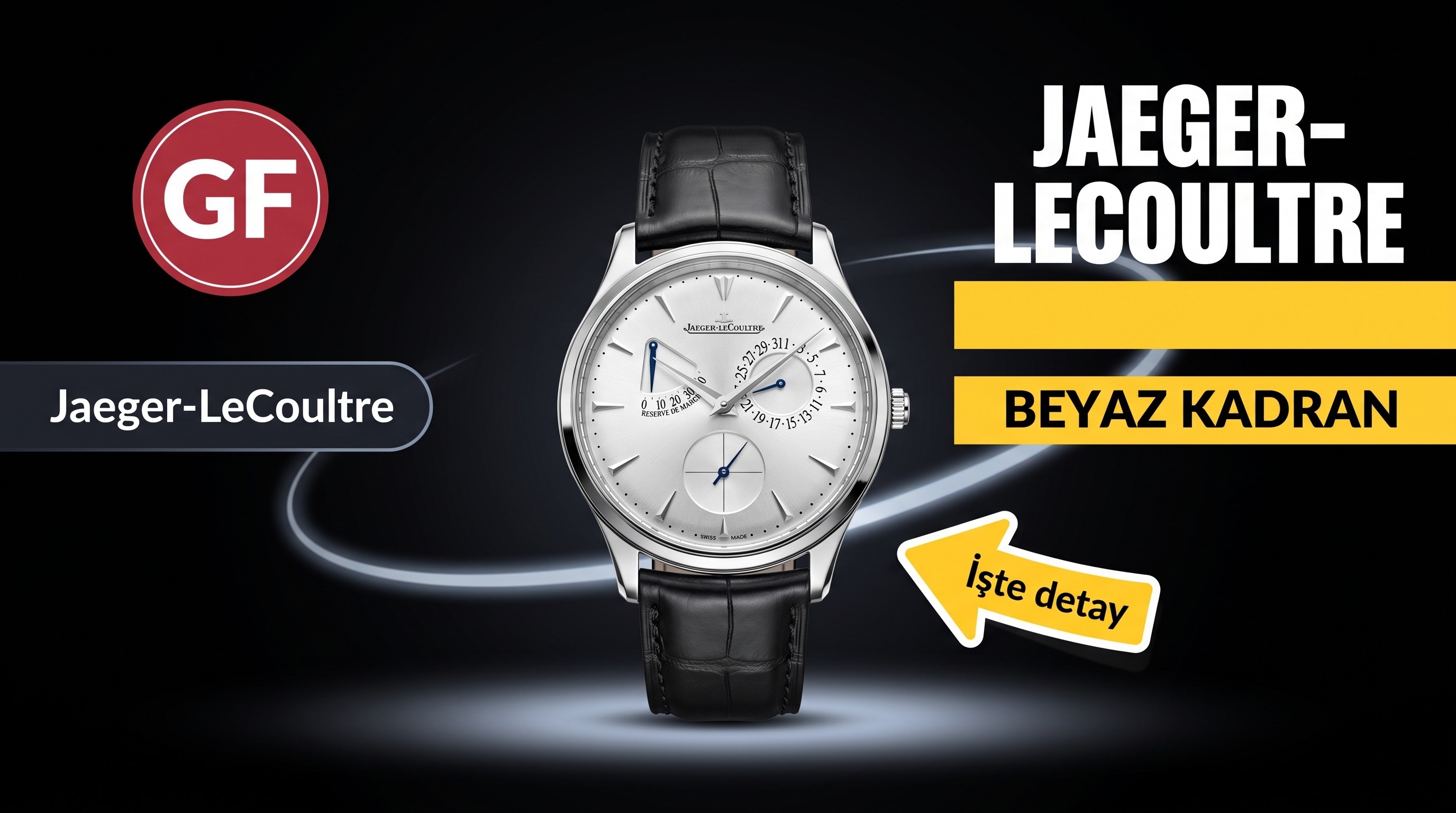 GF Factory Jaeger-LeCoultre Master serisi 1378420 erkek klasik kol saati (Palyaço beyaz kadran)