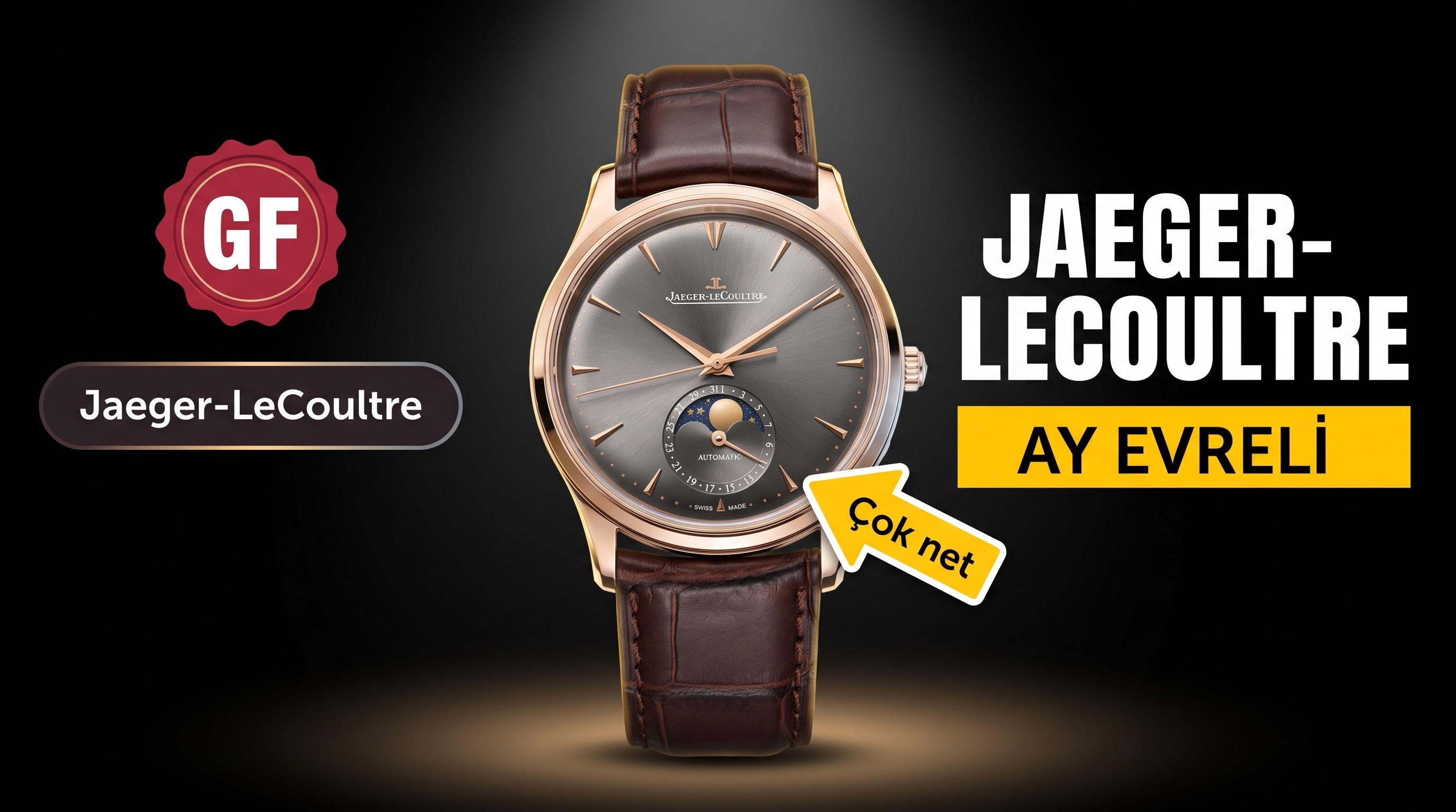 GF Factory Jaeger-LeCoultre Moon Phase 136255J (gri kadran) saat incelemesi