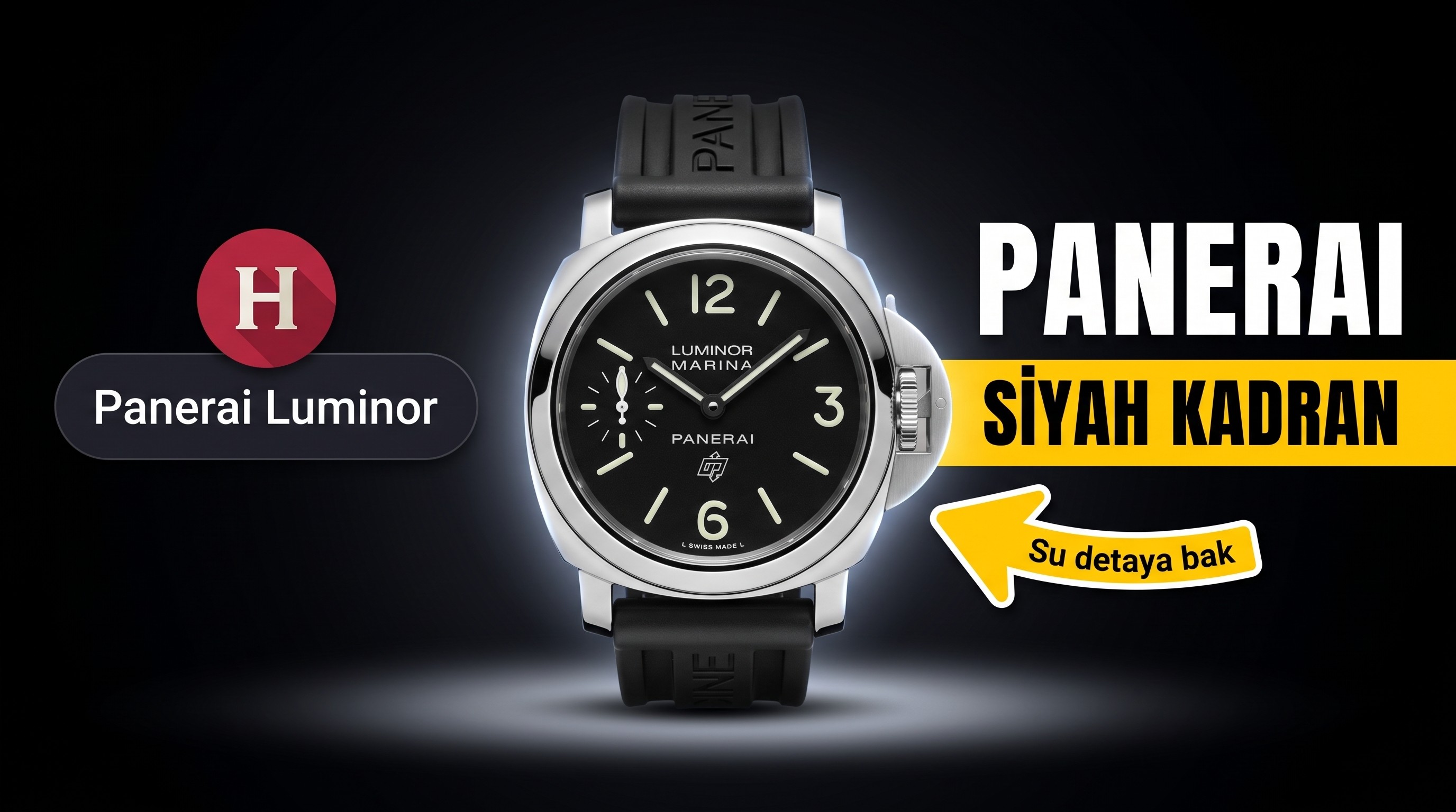 H Factory Üretimi Replika Panerai Luminor Marina Logo PAM 005, ETA 6497 Mekanizmalı