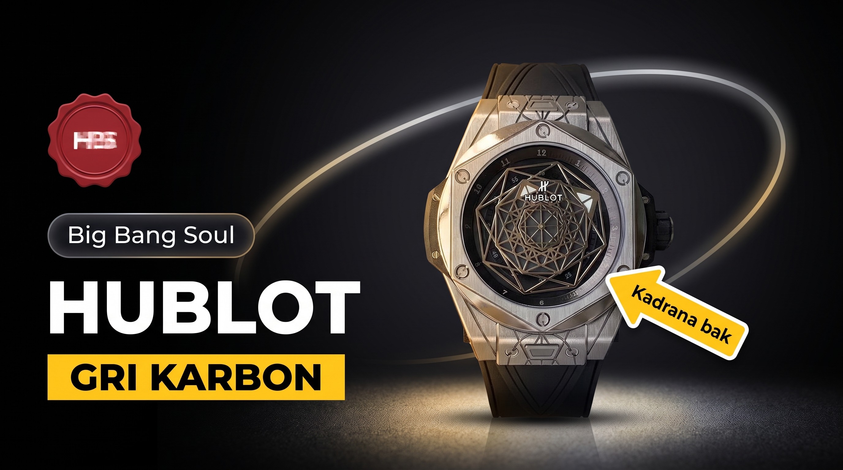 HBS Hublot (Hengbao) Big Bang Ruh serisi gri limited edition karbon fiber kol saati