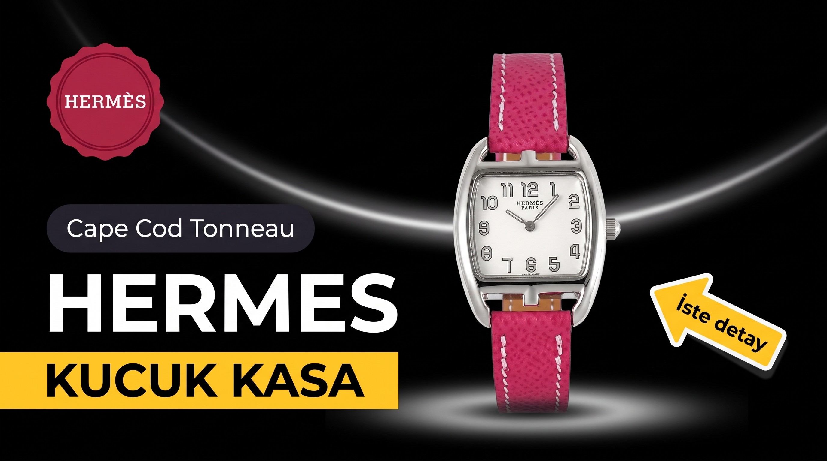 Hermès Cape Cod tonneau 26.5 MM küçük paslanmaz çelik kol saati No.2