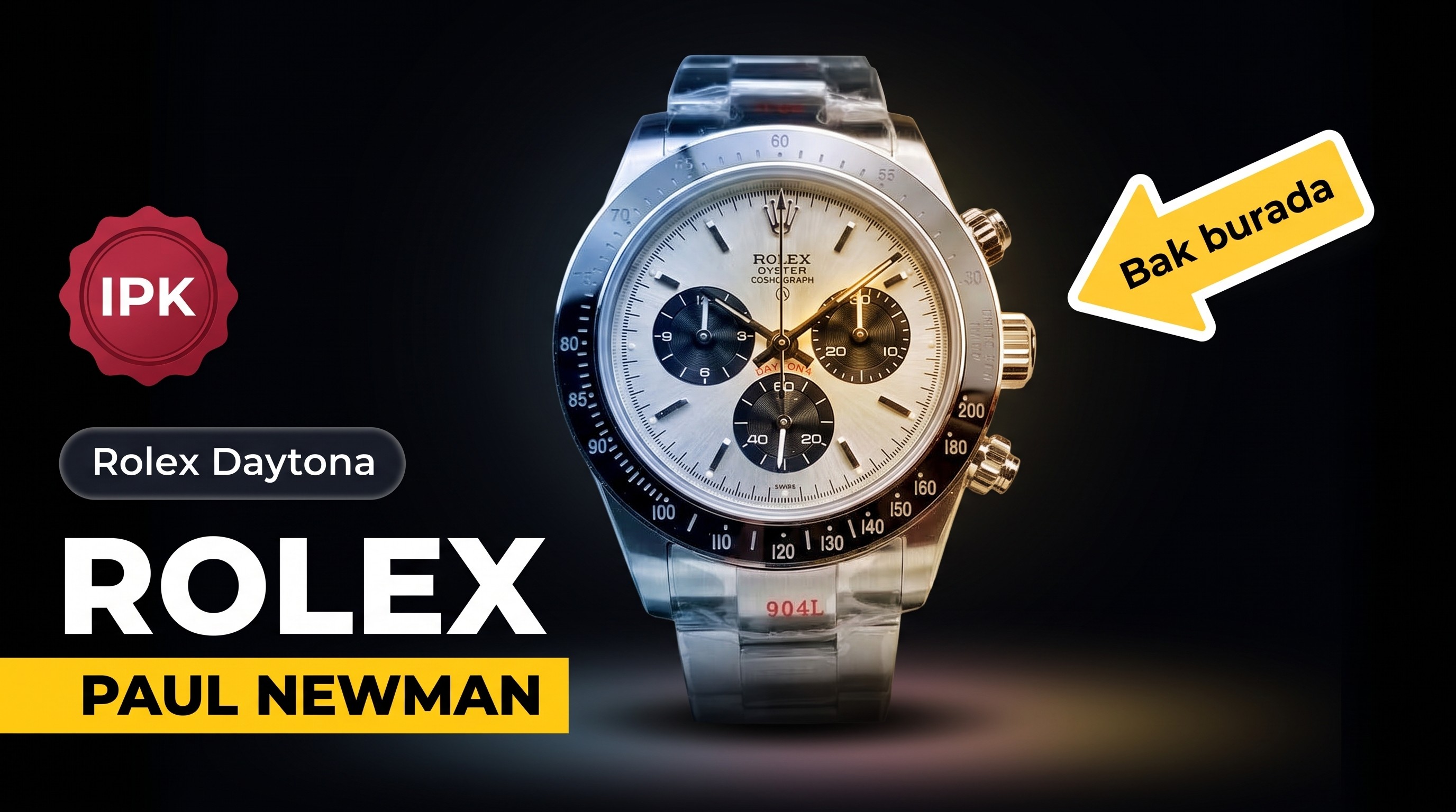 IPK Factory Replica Rolex Blaken Daytona Paul Newman with 7750 Movement