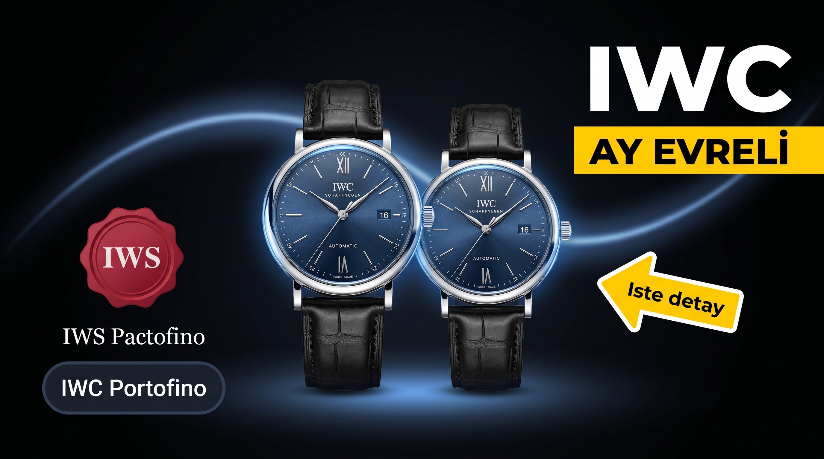 IWS Factory IWC Portofino Ay Evreli Otomatik Kadın Kol Saati 37 MM
