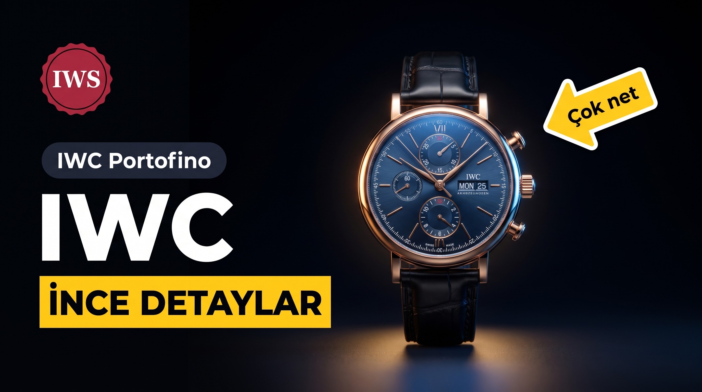 IWS Factory IWC Portofino Ay Evreli Otomatik Kadın Kol Saati 37 MM