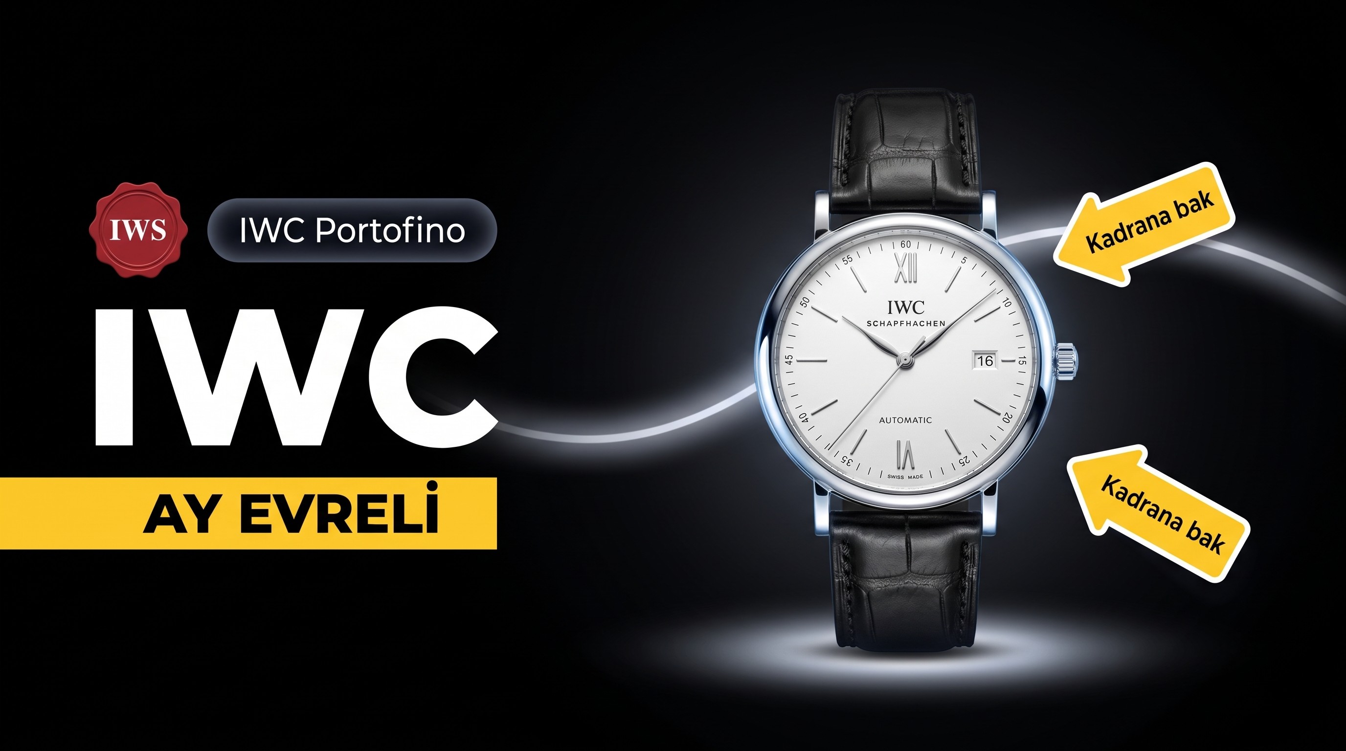 IWS Factory IWC Portofino Ay Evreli Otomatik Kadın Kol Saati 37 MM
