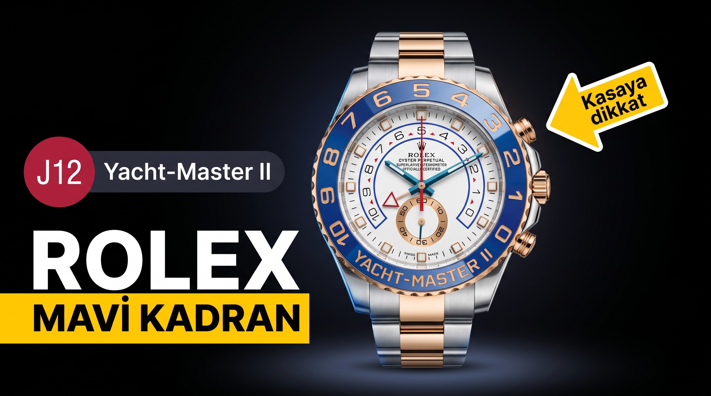 J12 Factory En İyi Replika Rolex YachtMaster II 116681 Two Tone Mavi Saat İncelemesi