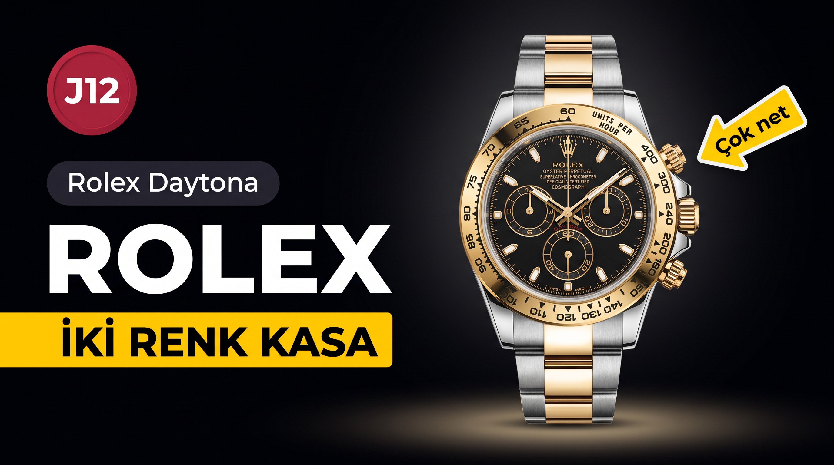 J12 Factory Replika Rolex Daytona İki Renk Saat – Spor Sınıfının Lüks Klasiği