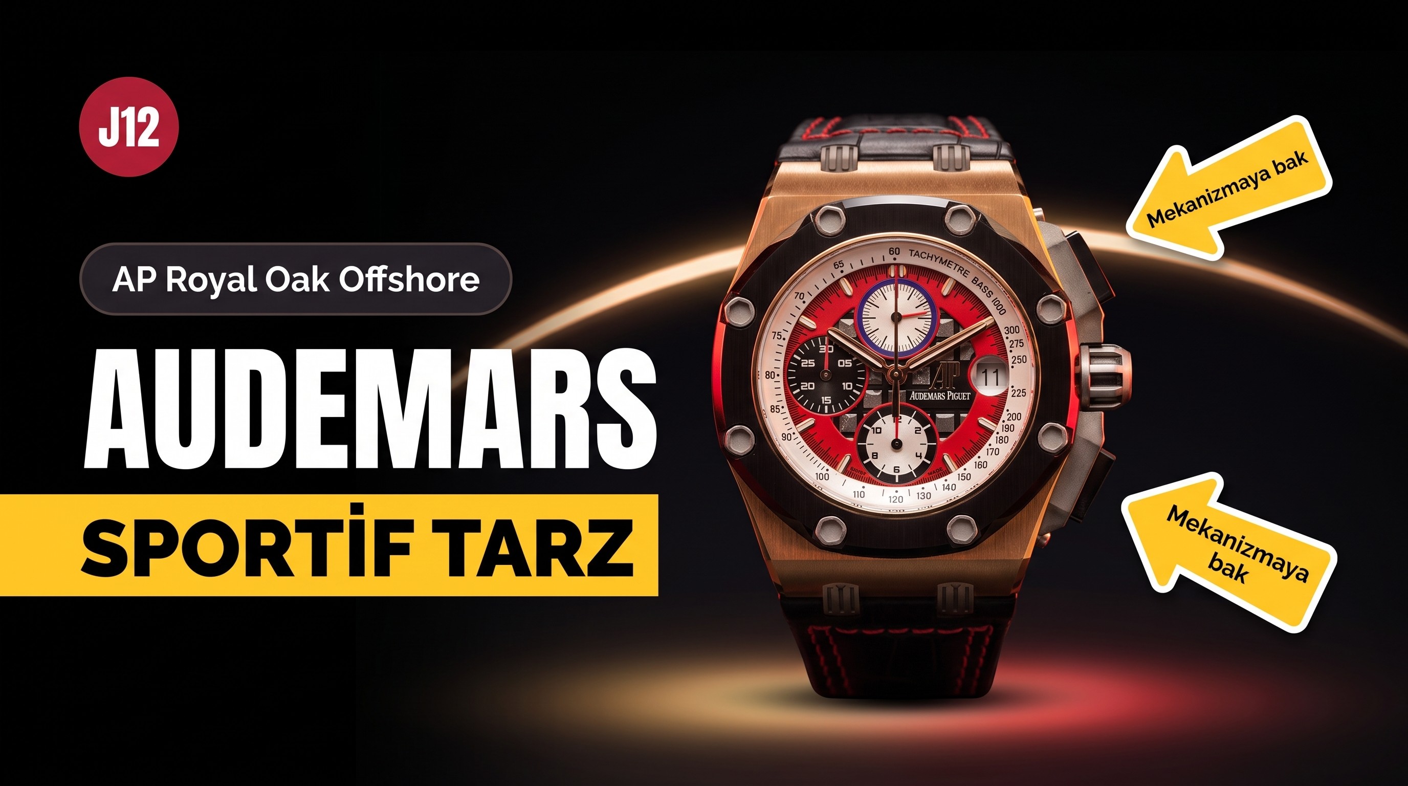 J12 Factory Yayınlandı: Replika Audemars Piguet Royal Oak Offshore Rubens Barrichello III 26284RO, Clone 3126 Secs@12 ile