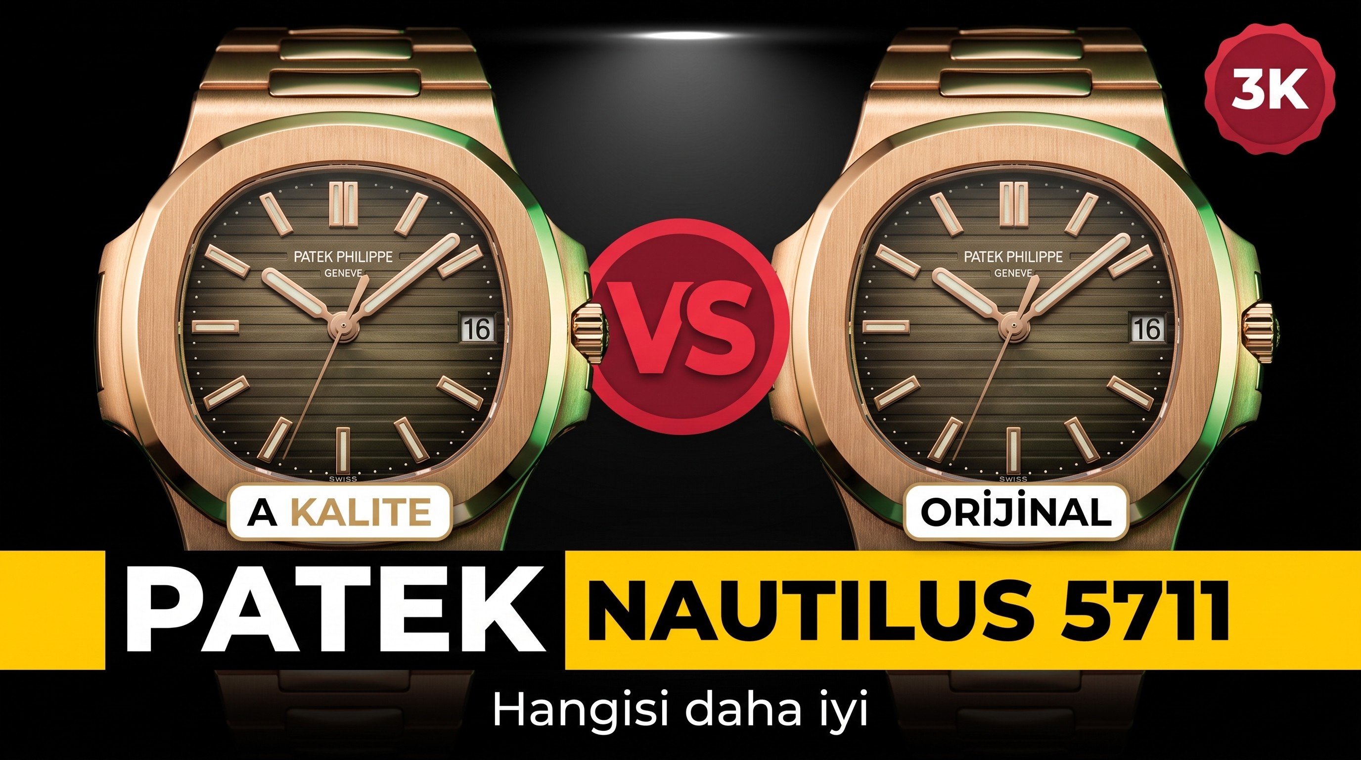 Karşılaştırmalı inceleme: 3K Factory PP Patek Philippe Sportif Zarafet serisi 5711/1A 010 kol saati