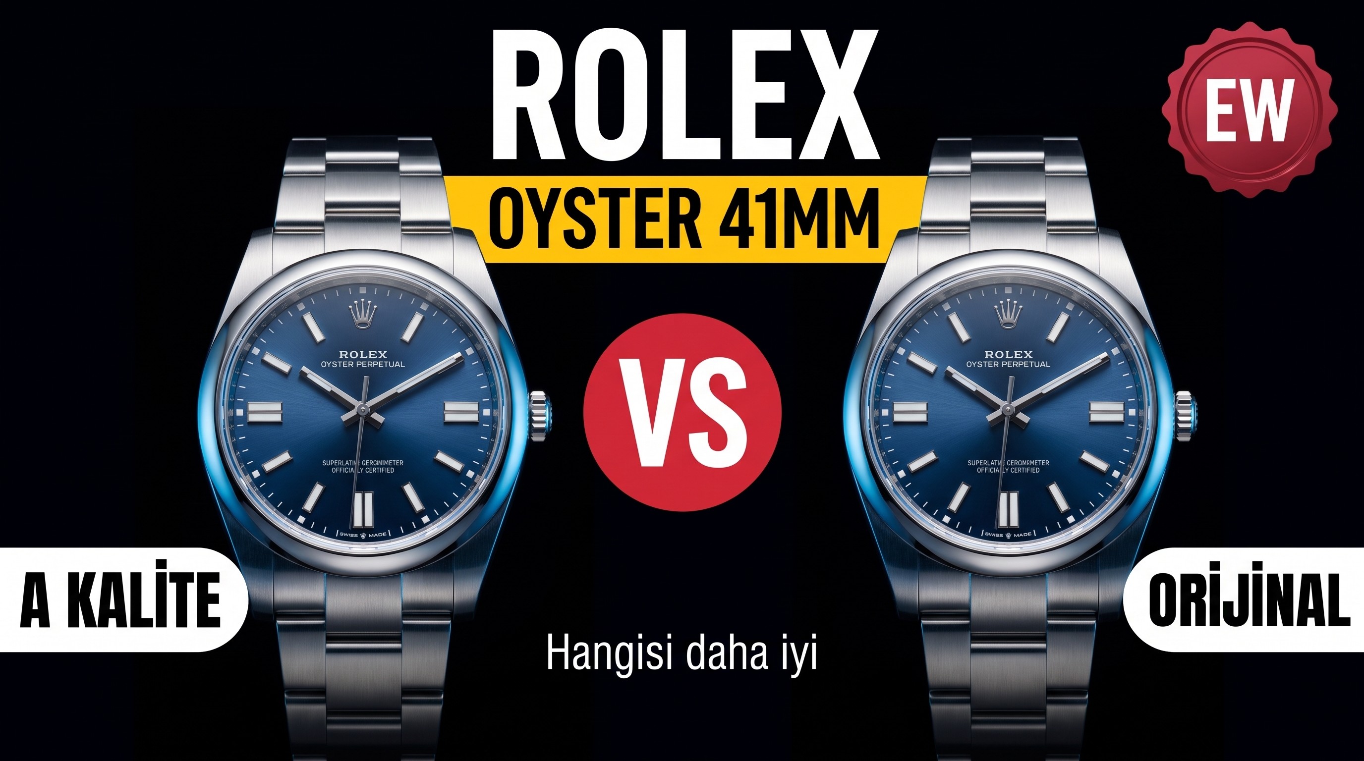 Karşılaştırmalı inceleme: EW Factory Rolex Oyster Perpetual serisi m124300-0002 kol saati (41 mm)