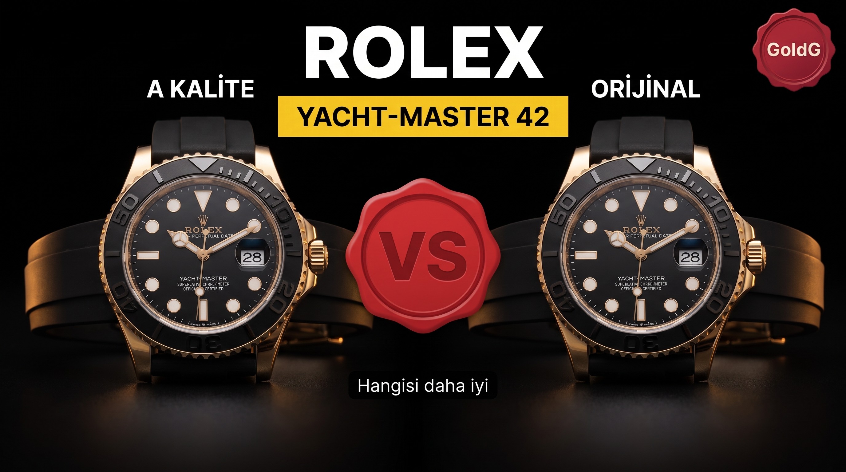 Karşılaştırmalı inceleme: GOLD/G Factory [42 mm] Rolex Yacht-Master serisi M226658-0001 kol saati