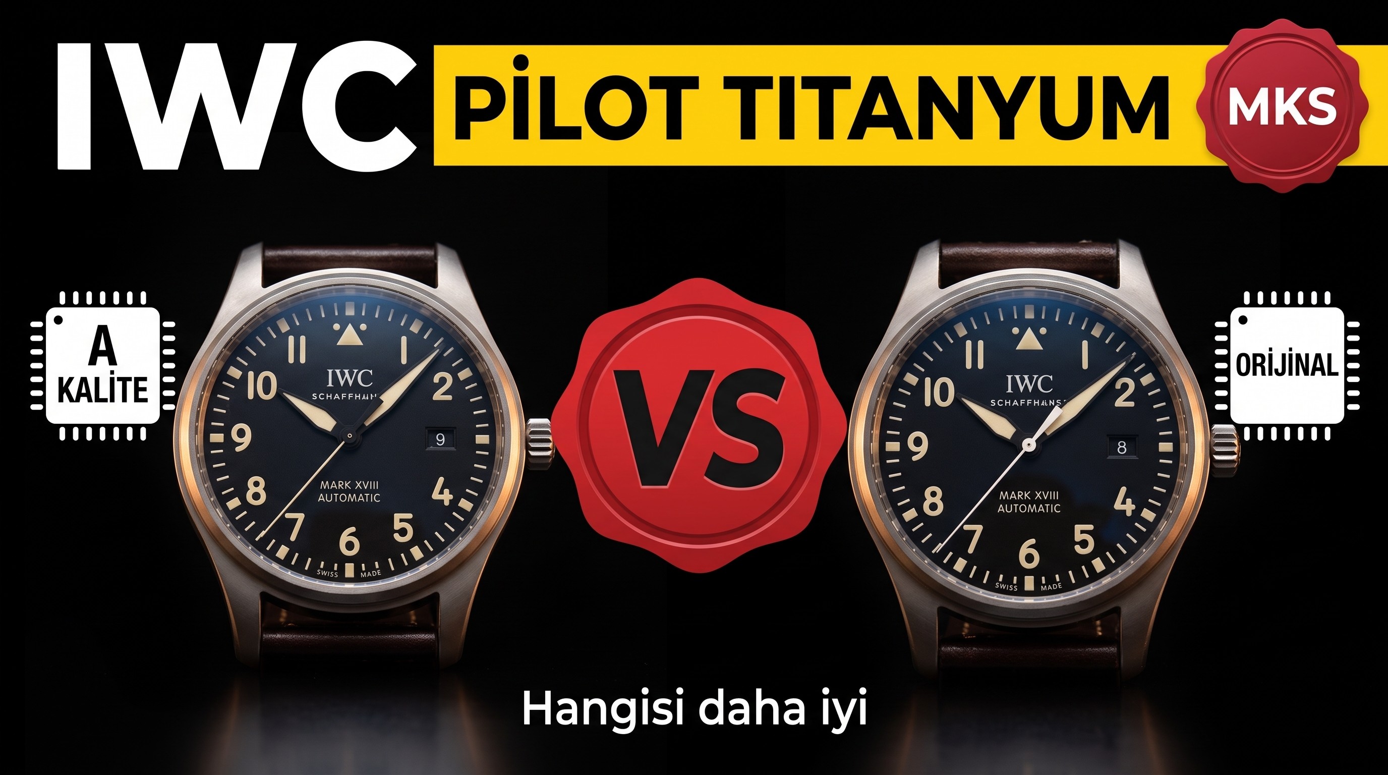 Karşılaştırmalı inceleme: MKS Factory IWC Pilot Mark XVIII IW327006 titanyum kasa kol saati
