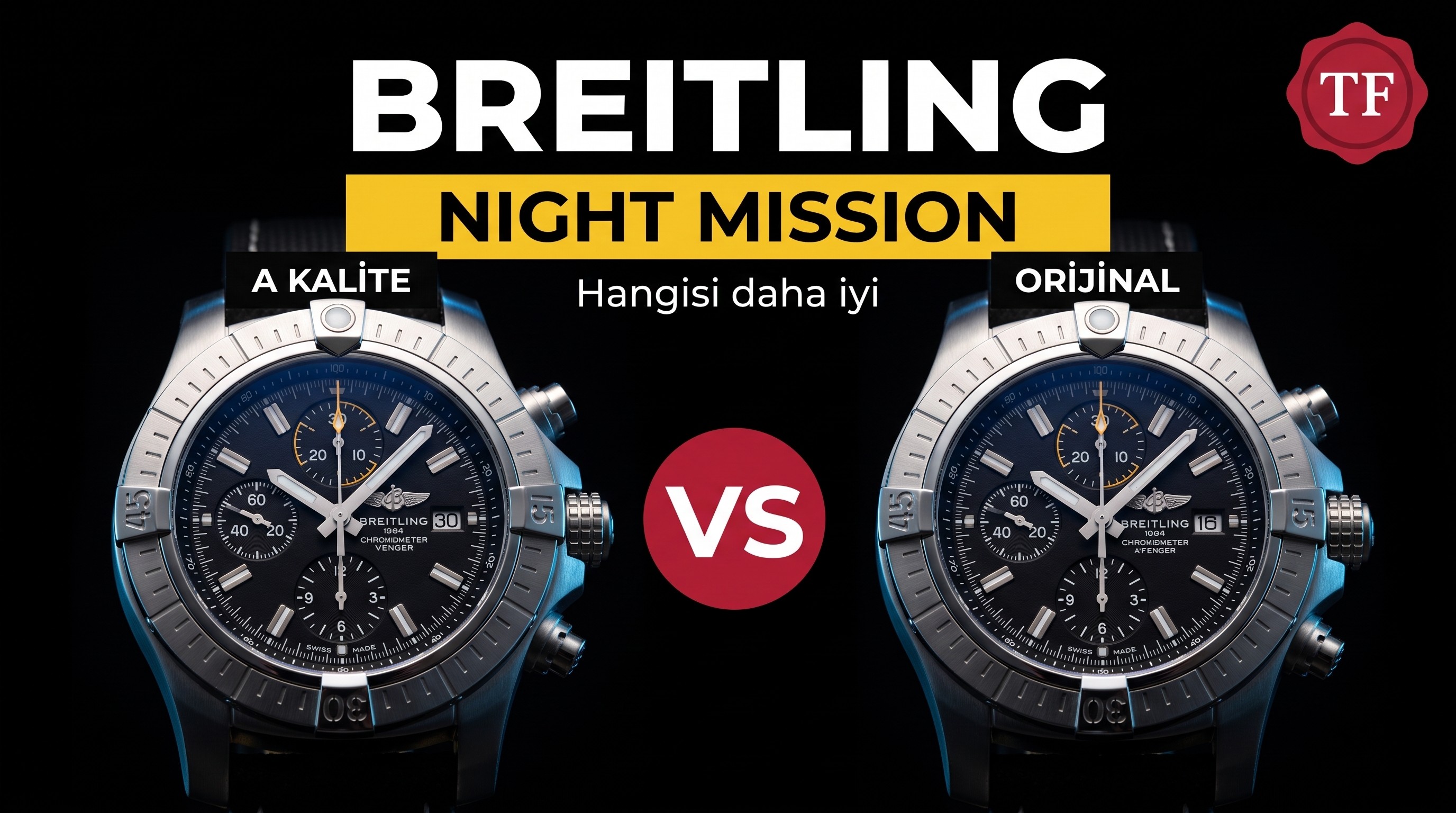 Karşılaştırmalı inceleme: TF Factory Breitling Avenger Serisi A13317101B1X2 Night Mission Serisi Kol Saati