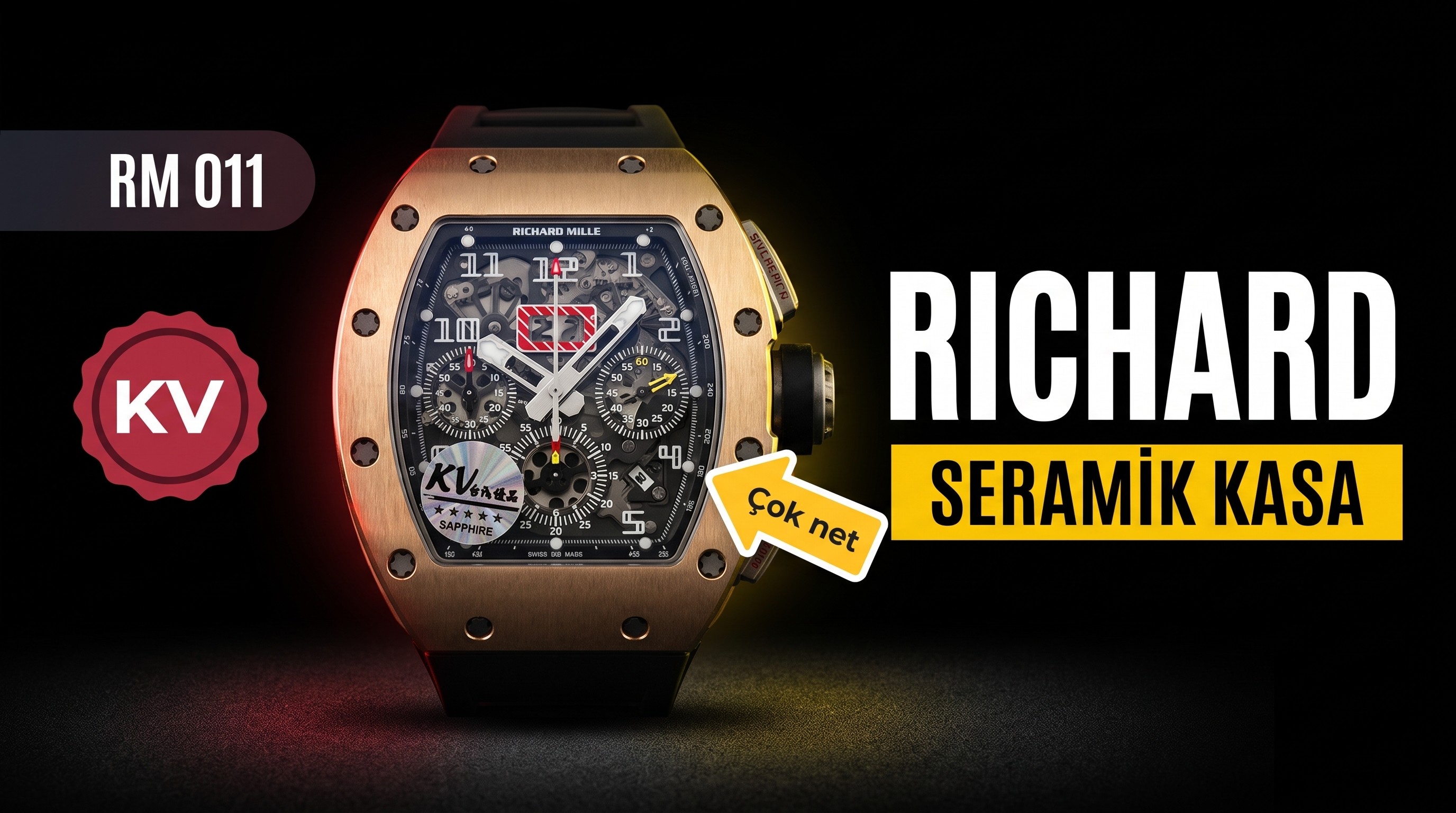 KV Factory Richard Mille RM 011 Felipe Massa Seramik Serisi Kol Saati