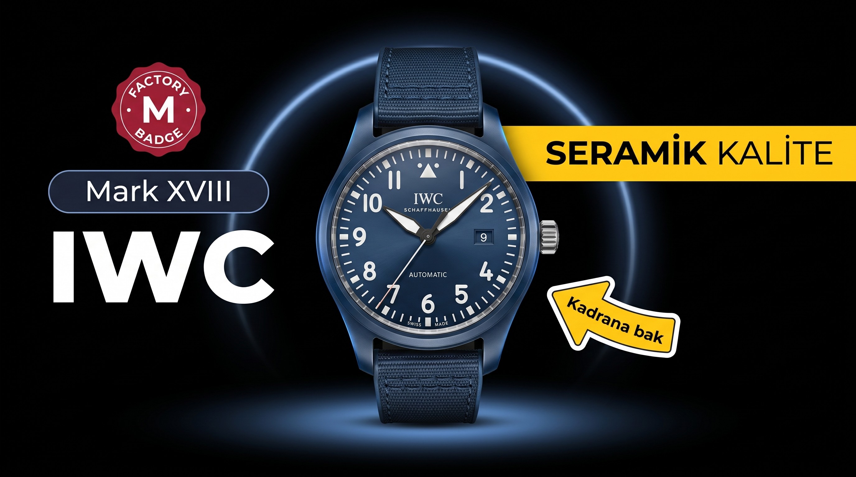 M+ Fabrikası IWC Mark XVIII Mavi Seramik Replika Saatin Kalitesi İyi mi?