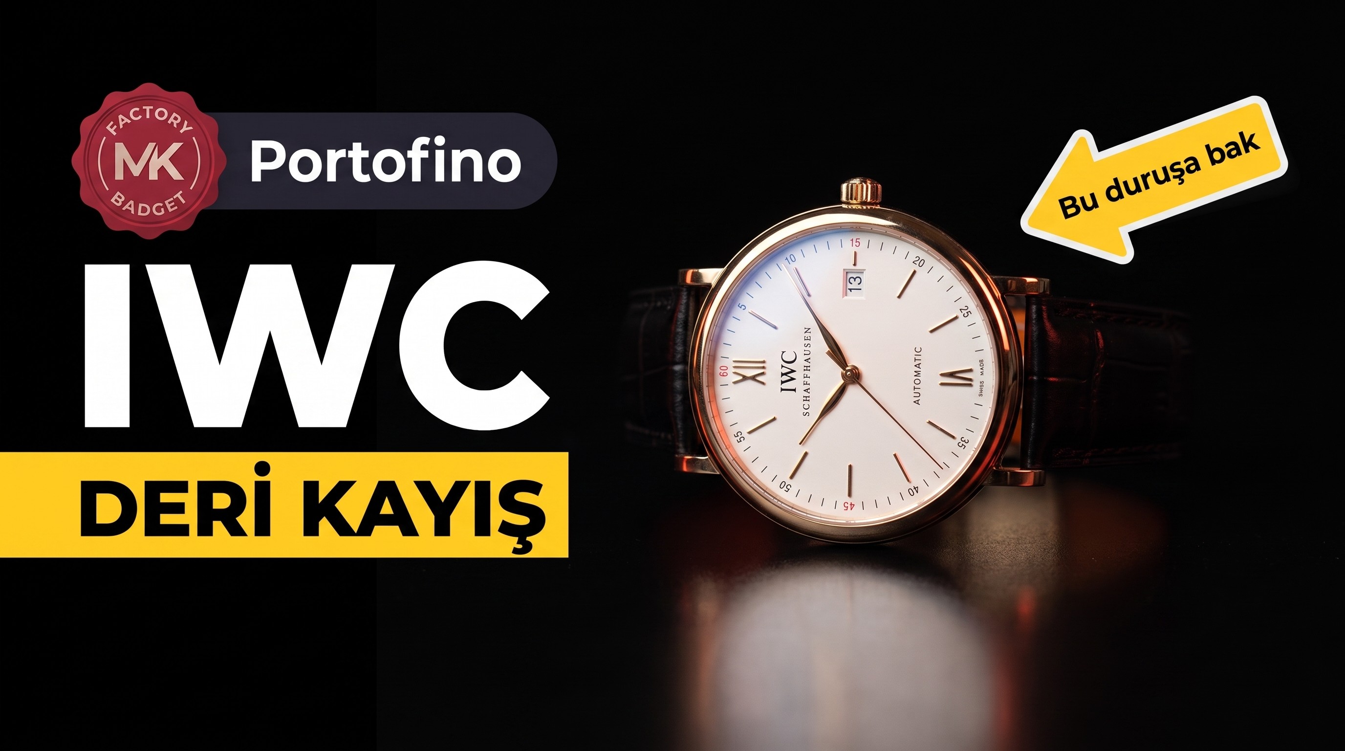 MK Factory Üretimi Replika IWC Portofino Automatic IW356501 Siyah Deri Saat