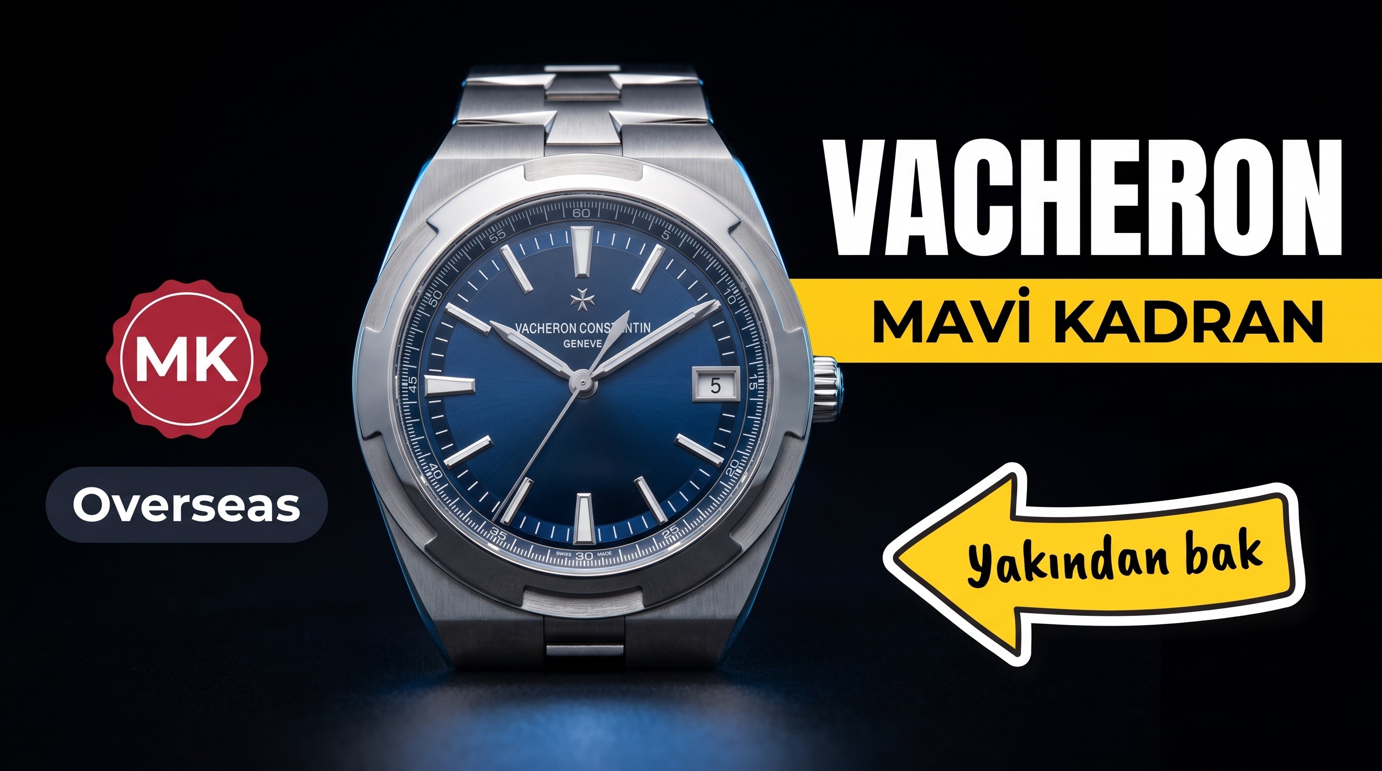 MK Factory Vacheron Constantin Overseas V3 Yükseltilmiş Sürüm Çok Fonksiyonlu Kol Saati (Mavi Kadran)