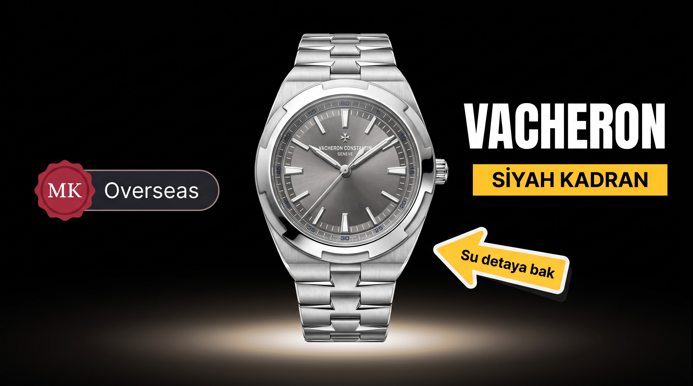 MK Factory Vacheron Constantin Overseas V3 Yükseltilmiş Versiyon Çok Fonksiyonlu Kol Saati (siyah kadran)