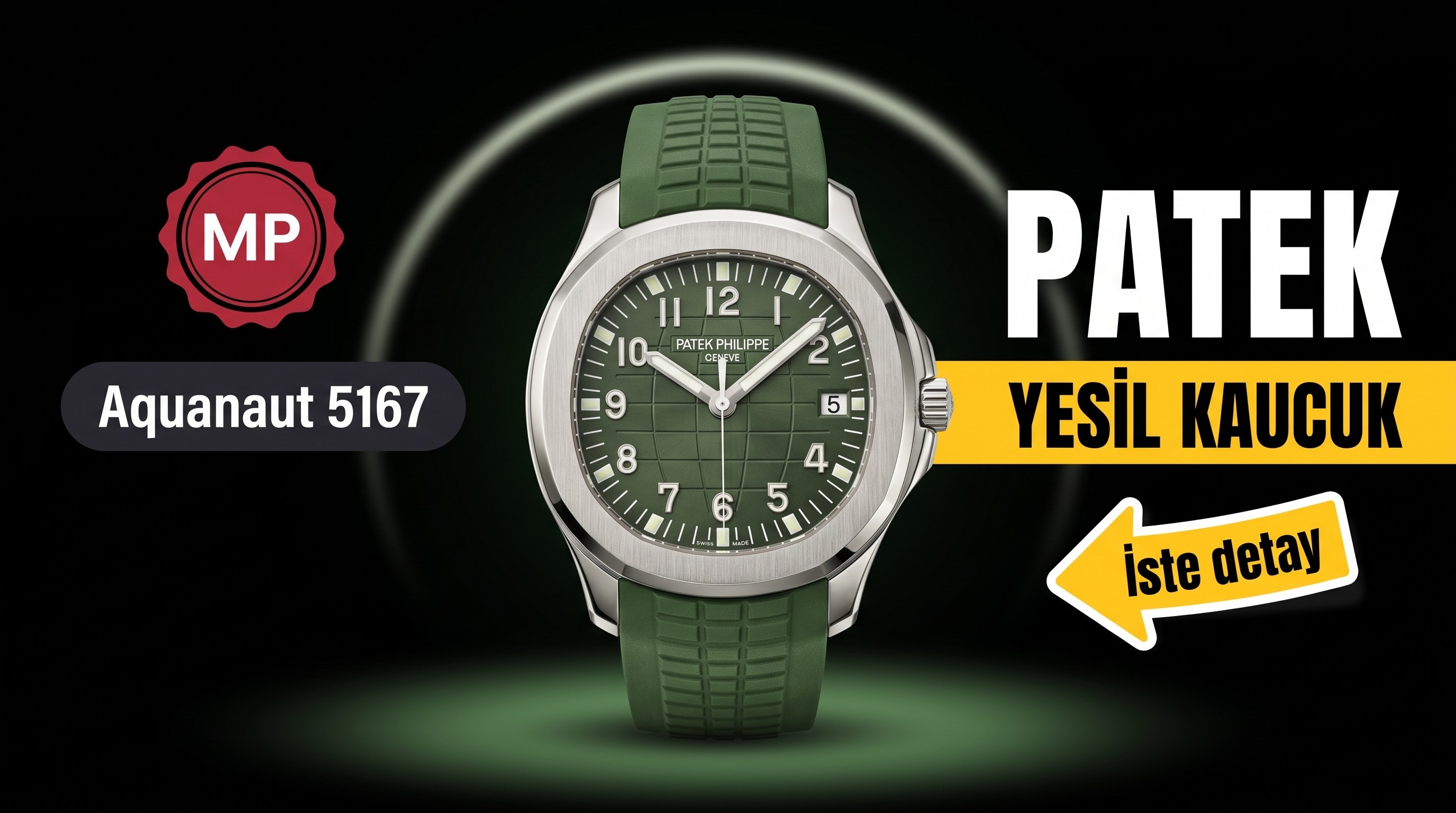 MP Factory Replika Patek Philippe Aquanaut 5167 Yeşil Kauçuk Saat İncelemesi