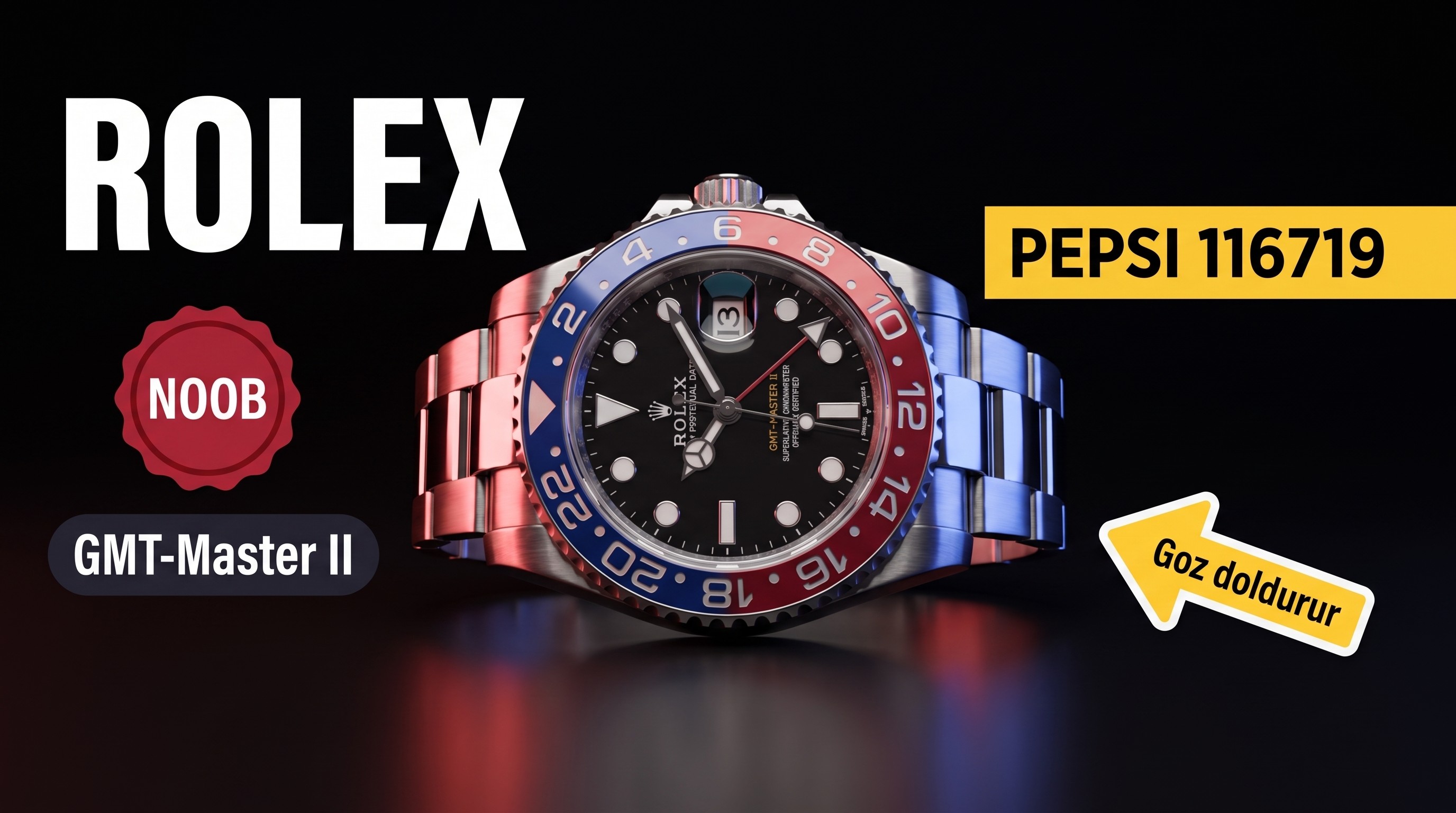 Rolex GMT-Master II 116719-BLRO Noob Factory İnc...