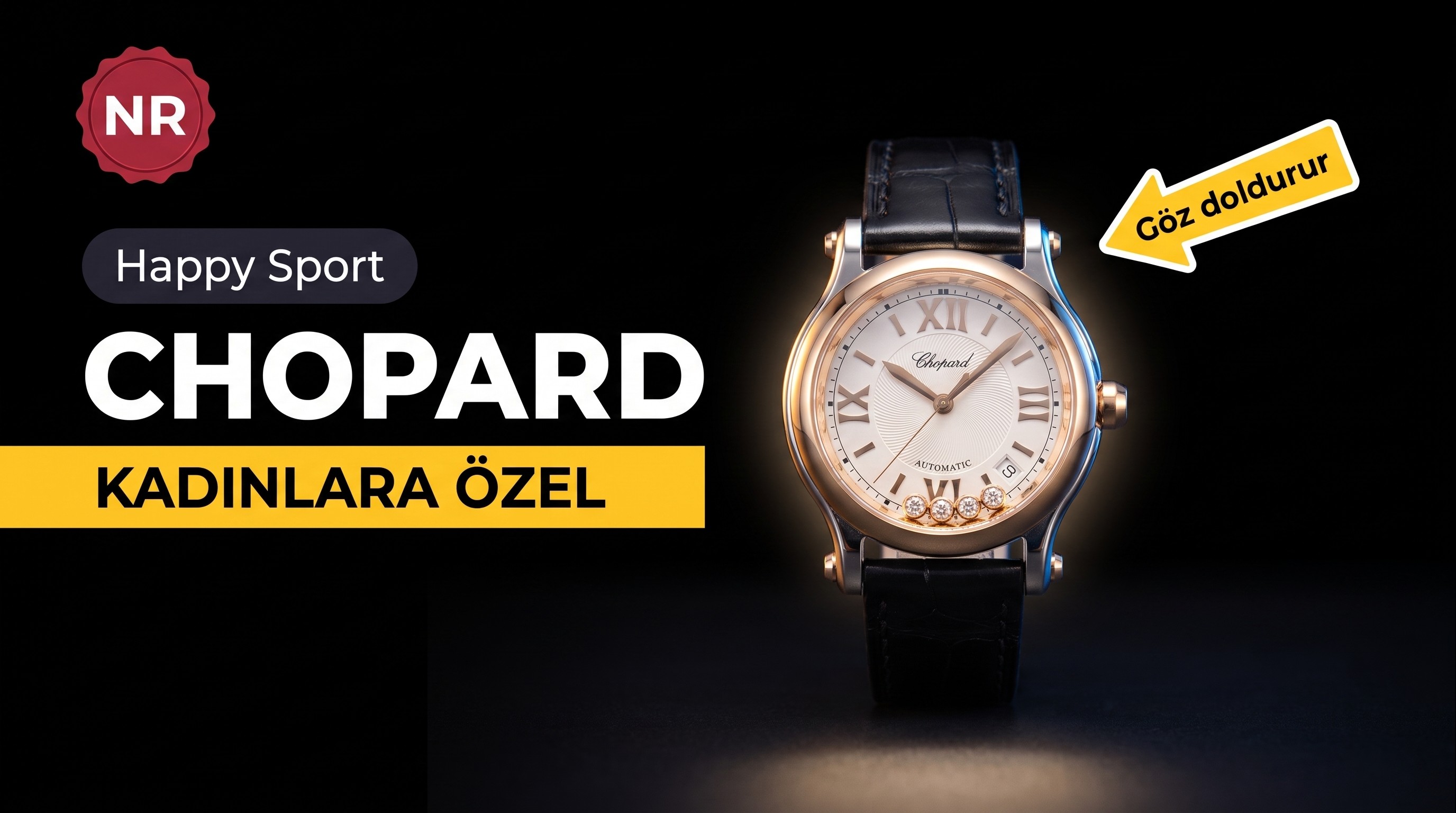 NR Factory Chopard Kadınlara Özel Happy Sport Saat V3 Geliştirilmiş Sürüm