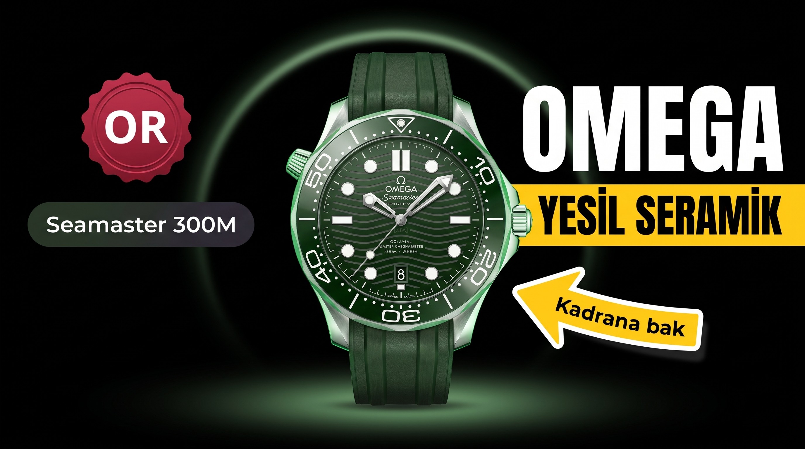 OR Factory Replica Omega Seamaster 300m Yeşil Seramik Saat
