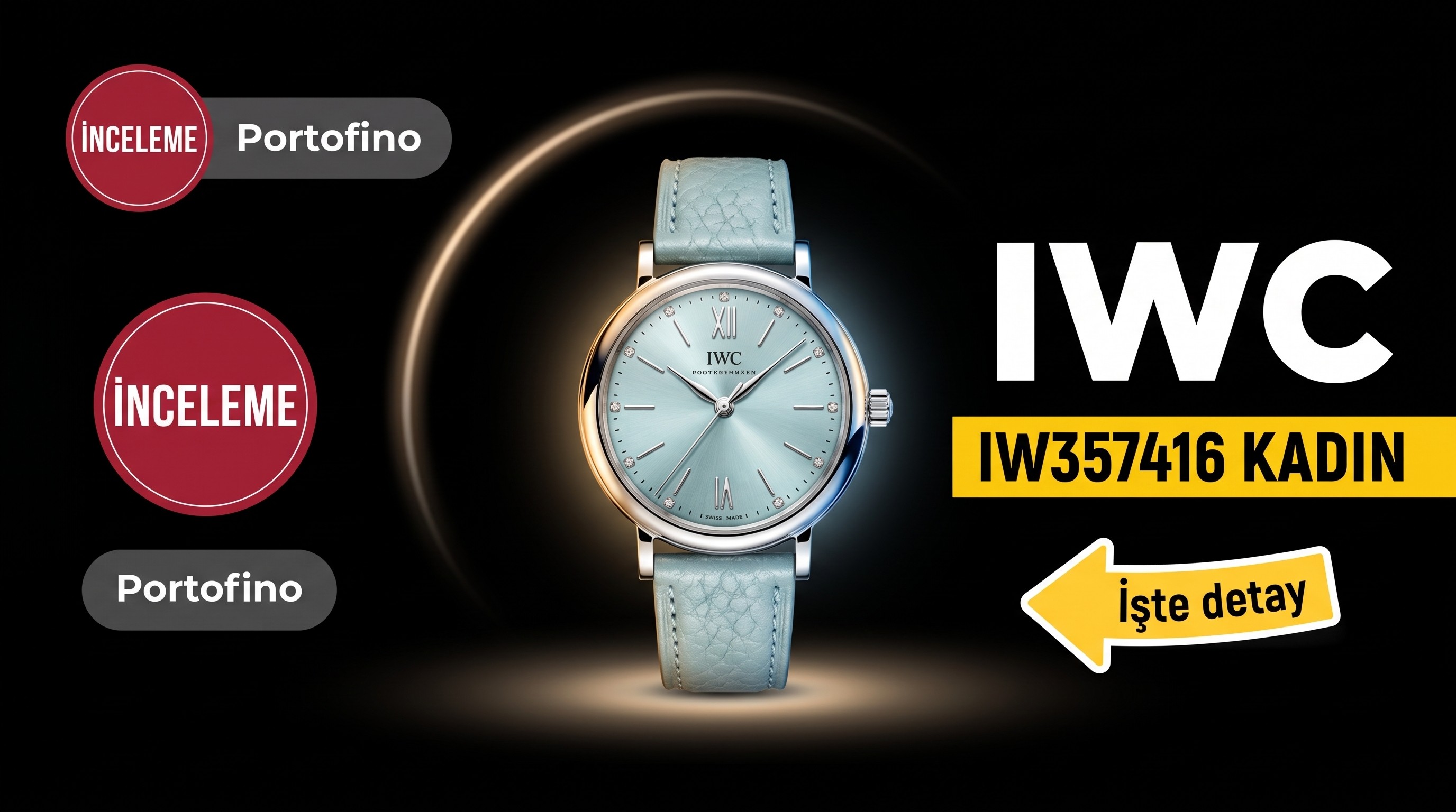 orijinal kalıp Fabrikası Replika IWC IW357416 Portofino Eileen Gu İmza Modeli Kadın Saati