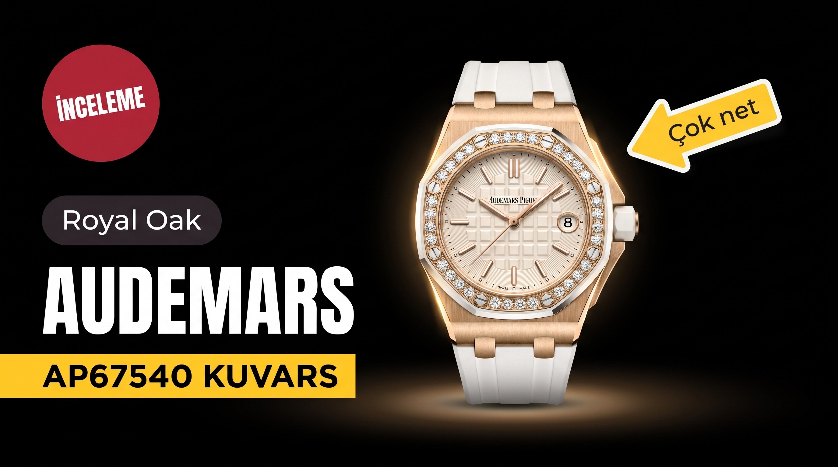 orijinal kalıp kalitesinde Audemars Piguet AP67540 Royal Oak Offshore serisi 37 MM kuvars kadın saati (altın model) incelemesi