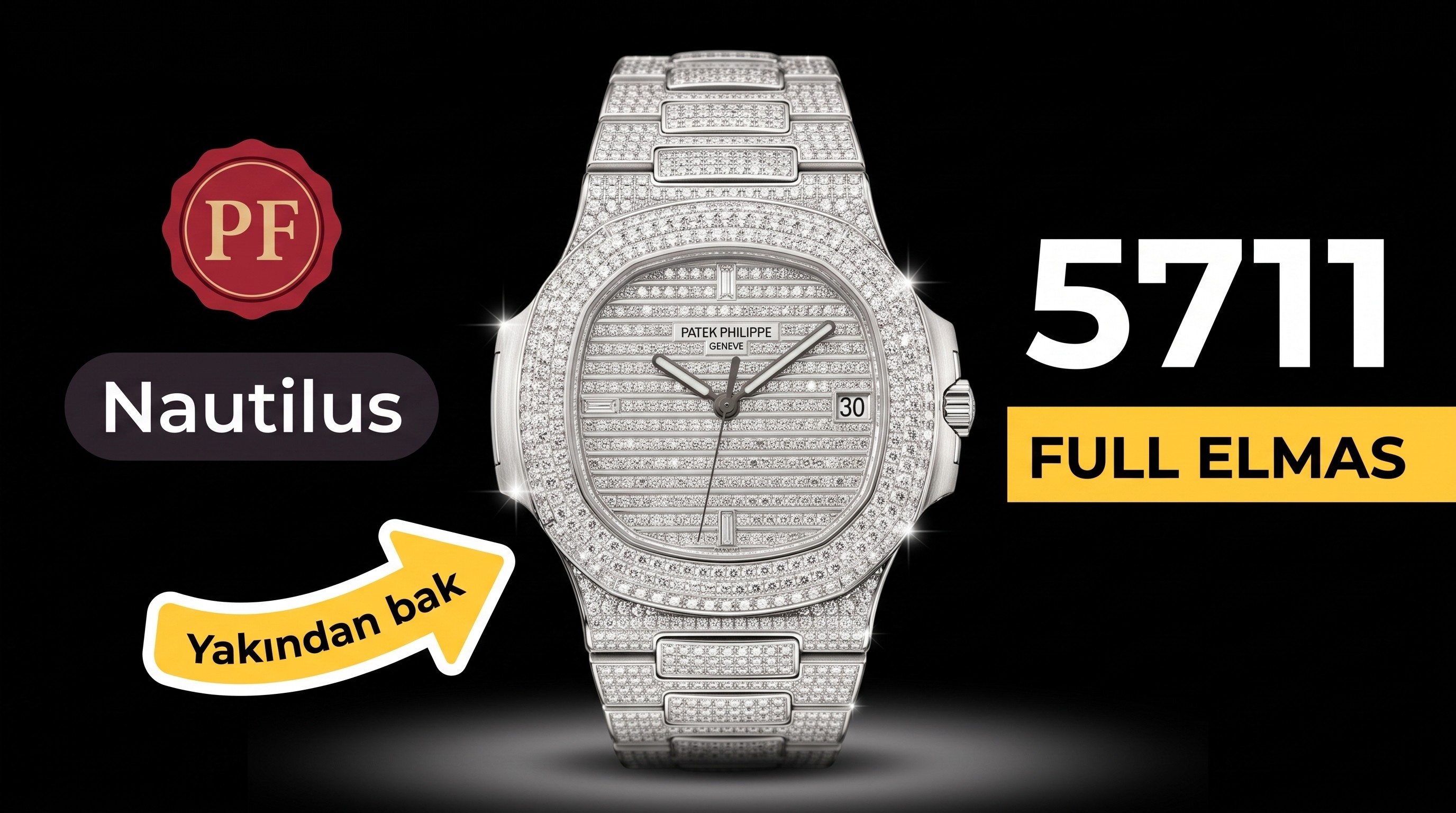 PF Factory Replica Patek Philippe Nautilus 5711 Full Diamond Watches