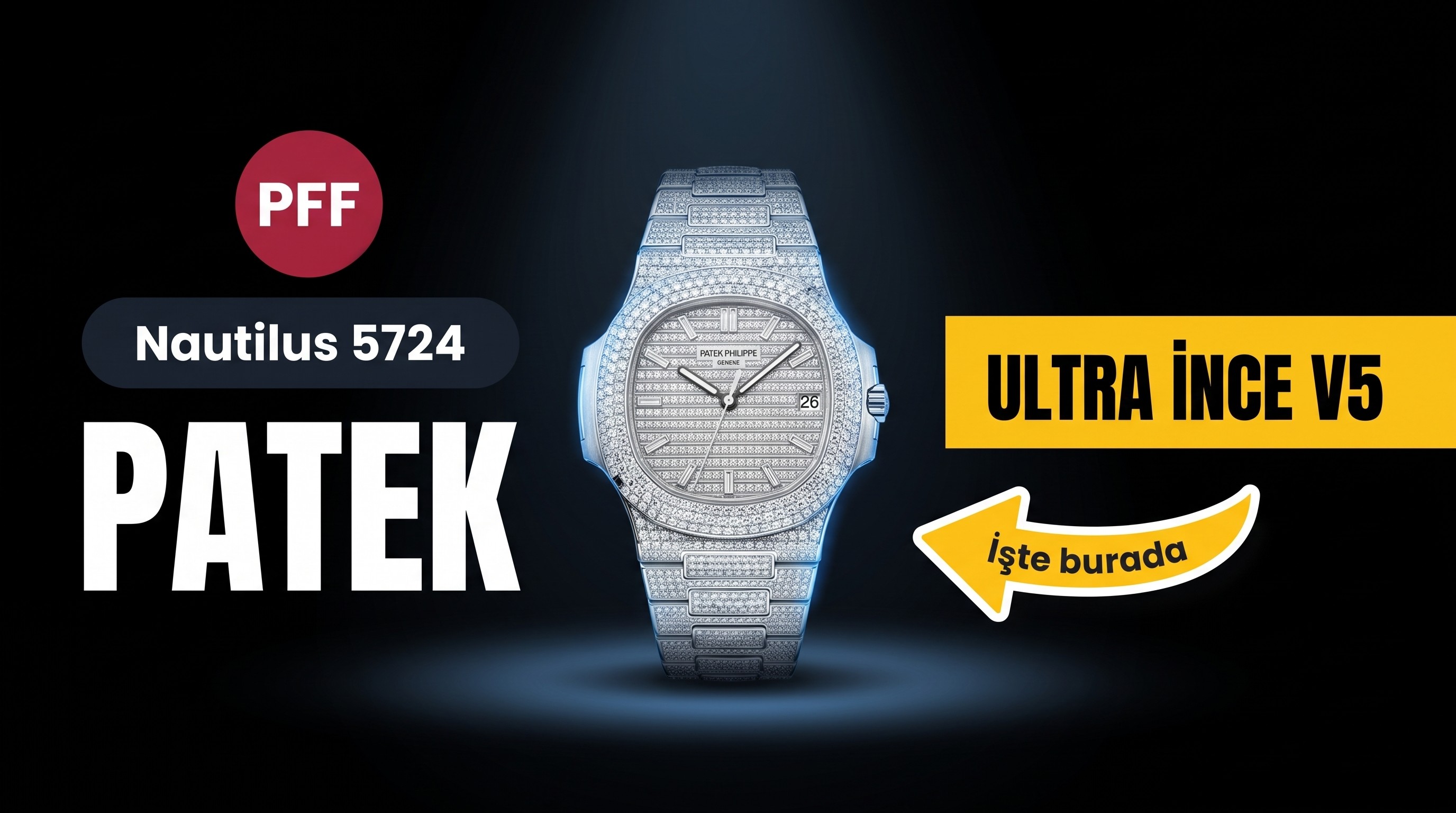 PFF Factory Patek Philippe Nautilus 5724 (Patron) V5 Ultra İnce Rotorlu Kol Saati