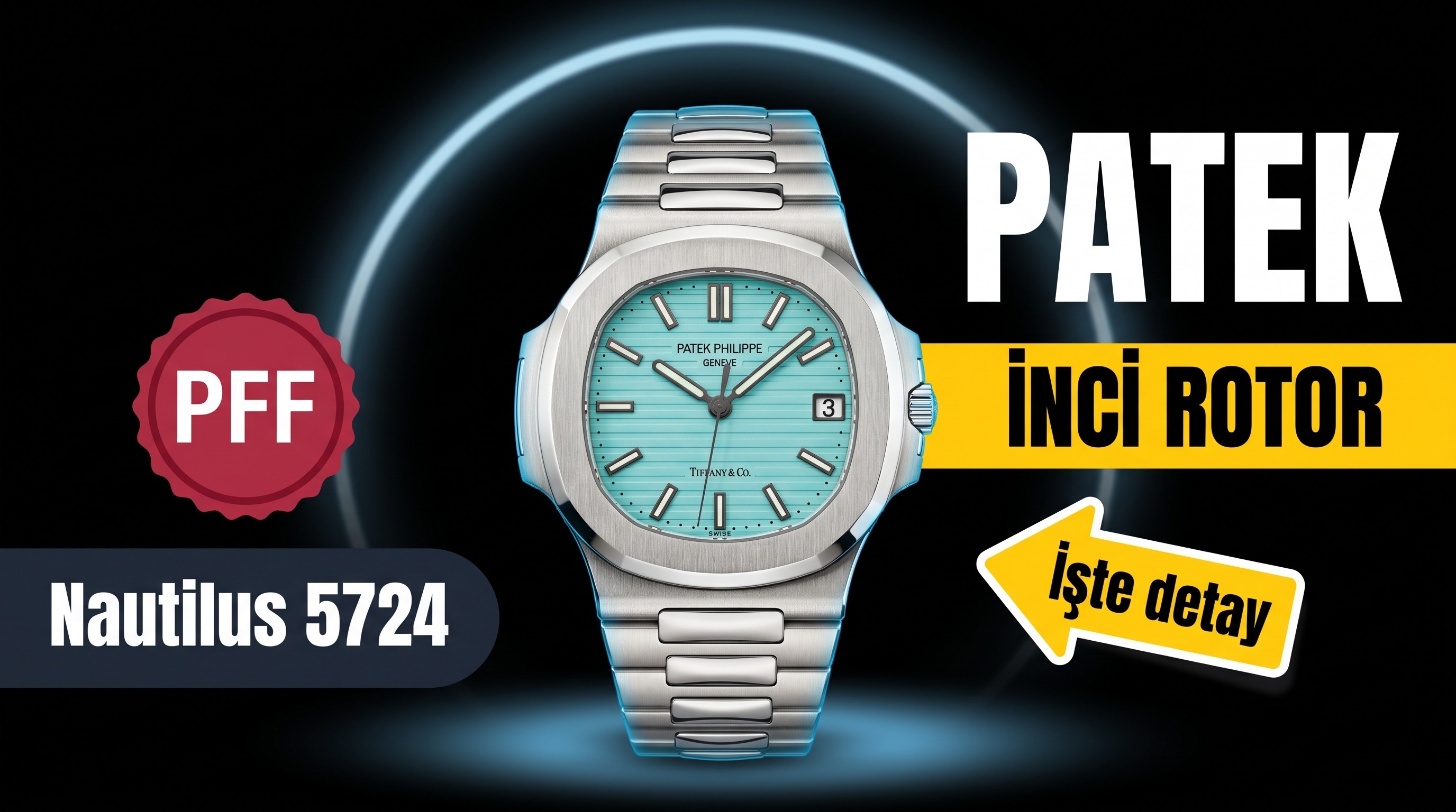 PFF Factory Patek Philippe Nautilus (Rüzgar Serisi) 5724 (Patron) V5 Ultra İnce Sürüm İncili Rotorlu Kol Saati
