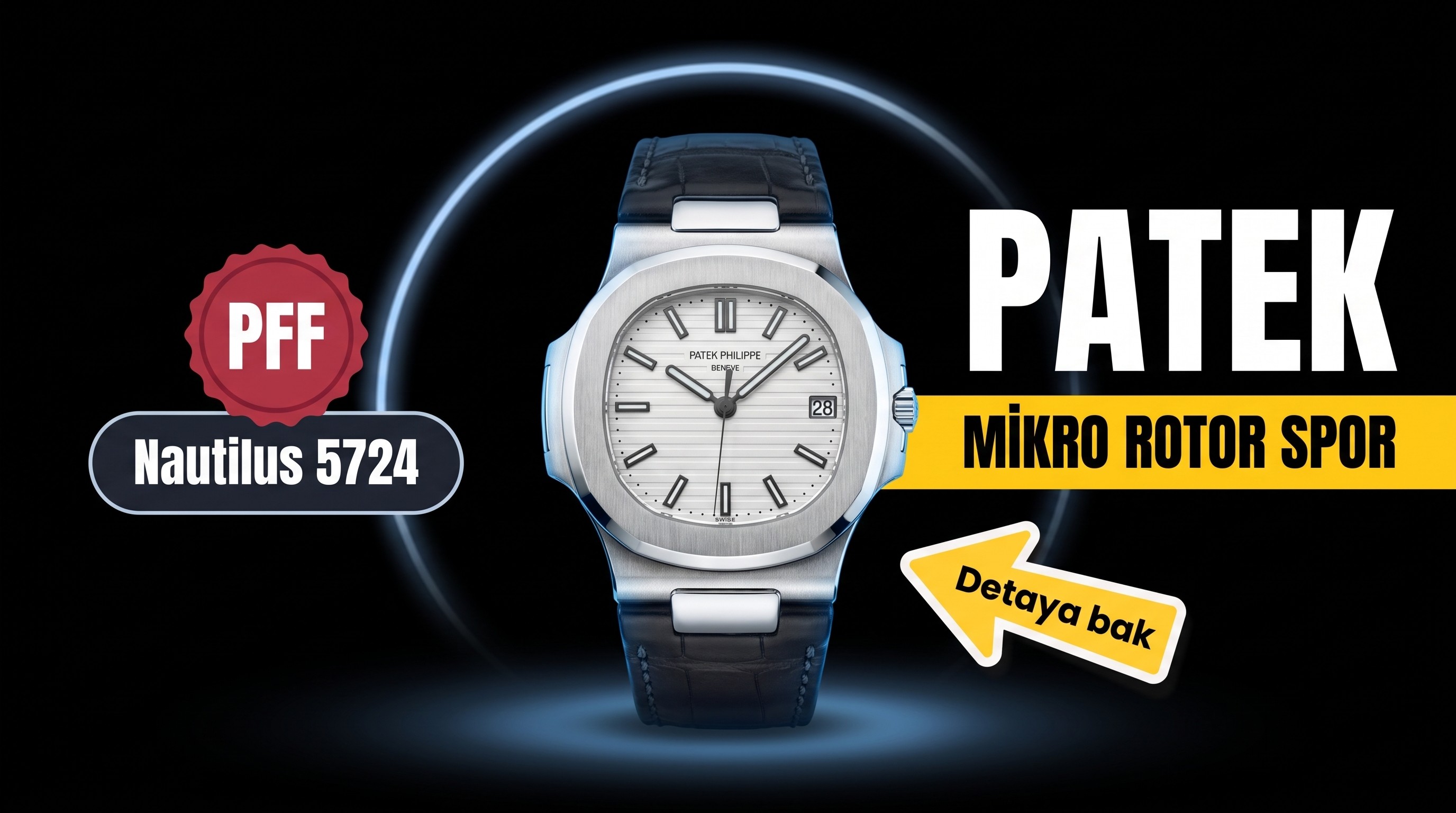 PFF Factory Patek Philippe Spor Serisi (Nautilus) 5724 (Patron) V5 Yükseltilmiş Ultra İnce Versiyon Mikro Rotorlu Kol Saati